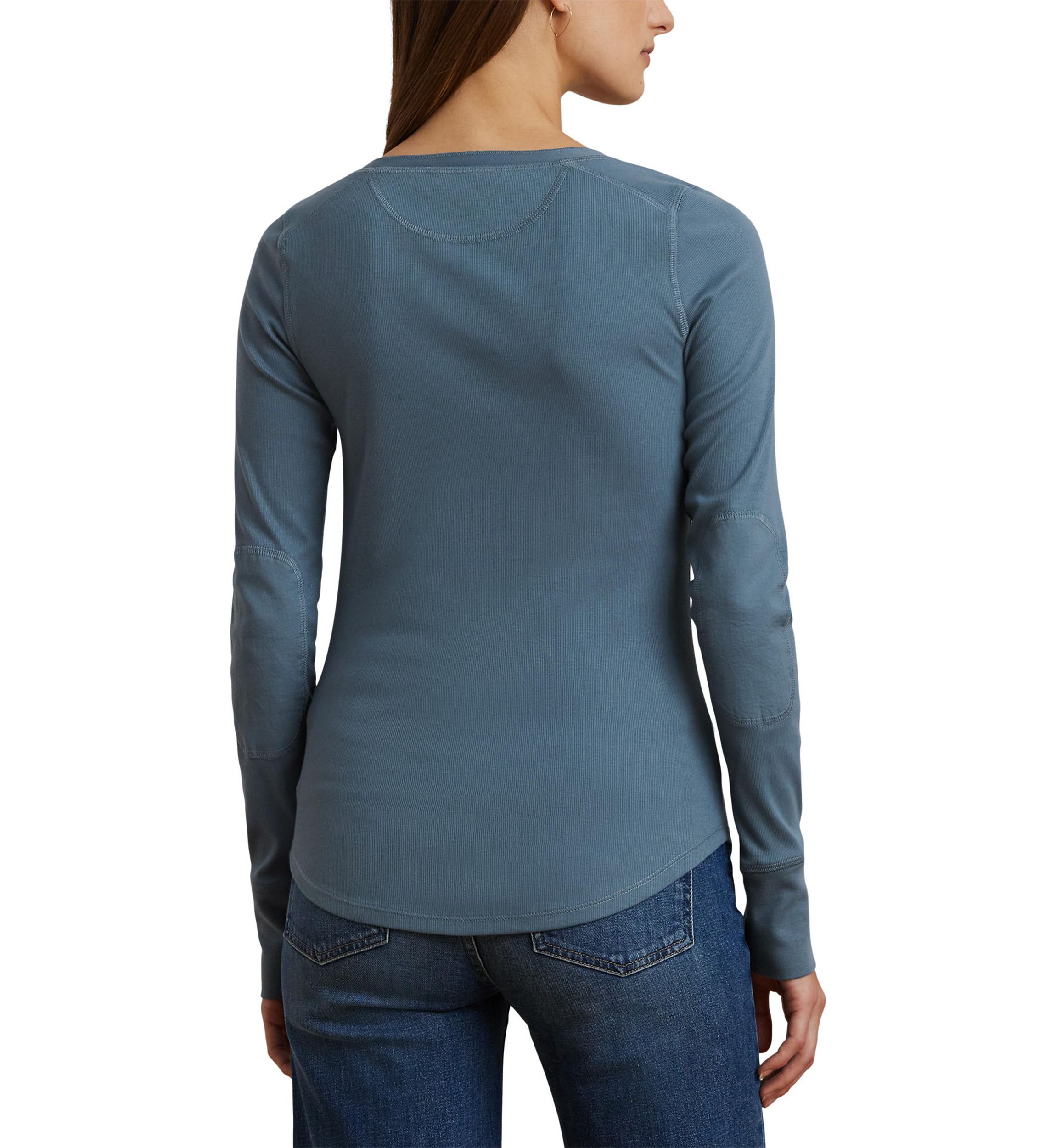 Stretch Cotton Long-Sleeve Henley Tee