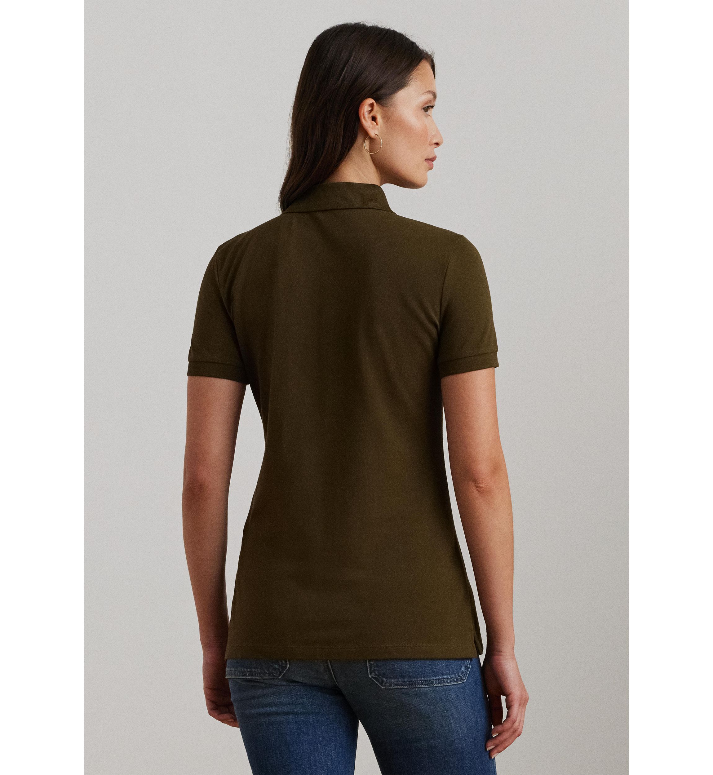 Womens Patchwork Piqué Polo Shirt