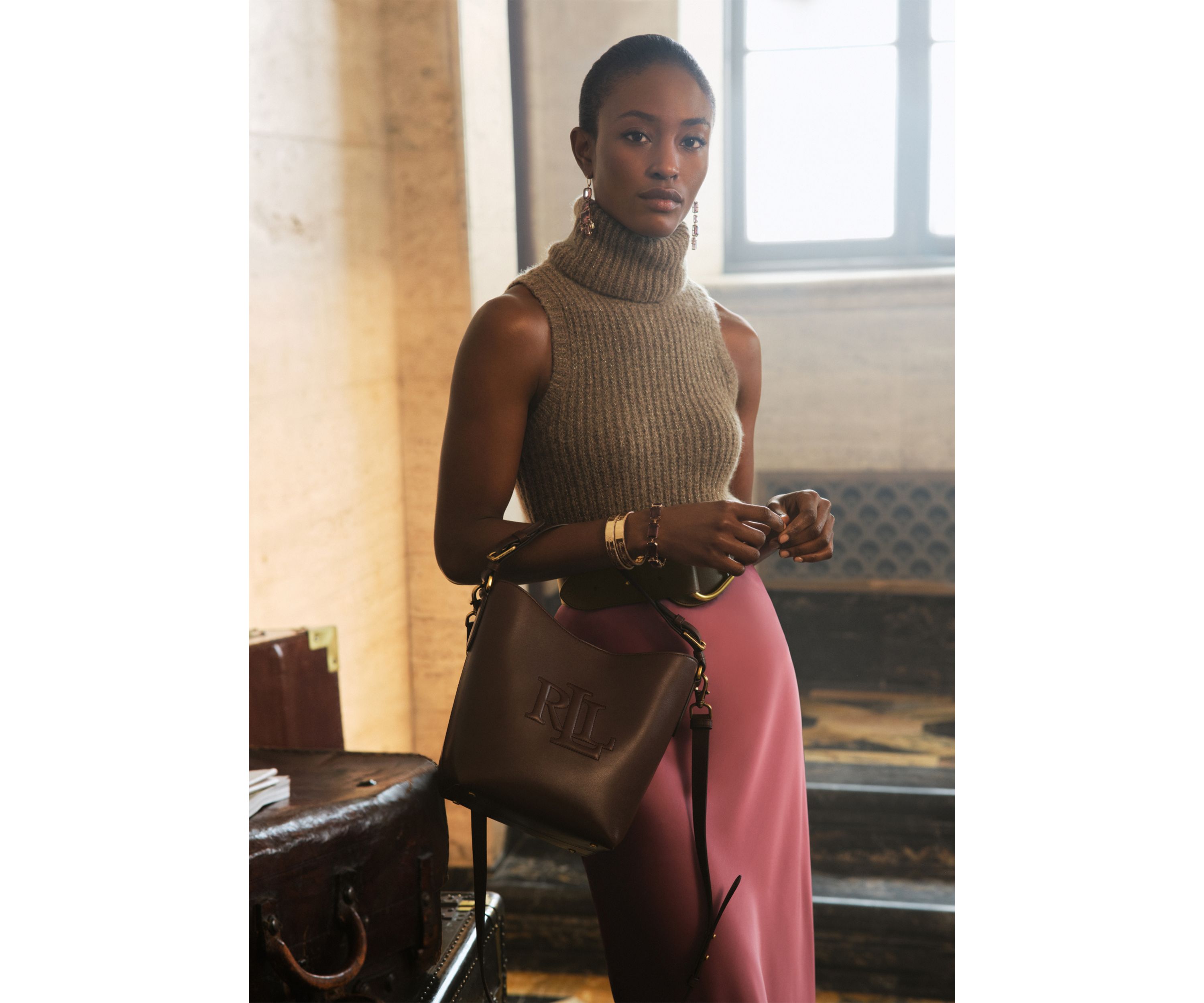 Wool Blend Sleeveless Turtleneck Sweater