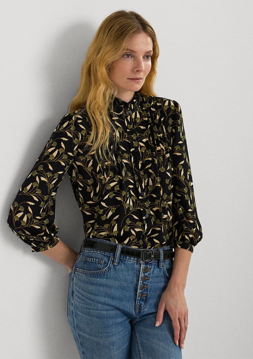 Floral Georgette Blouson Sleeve Shirt