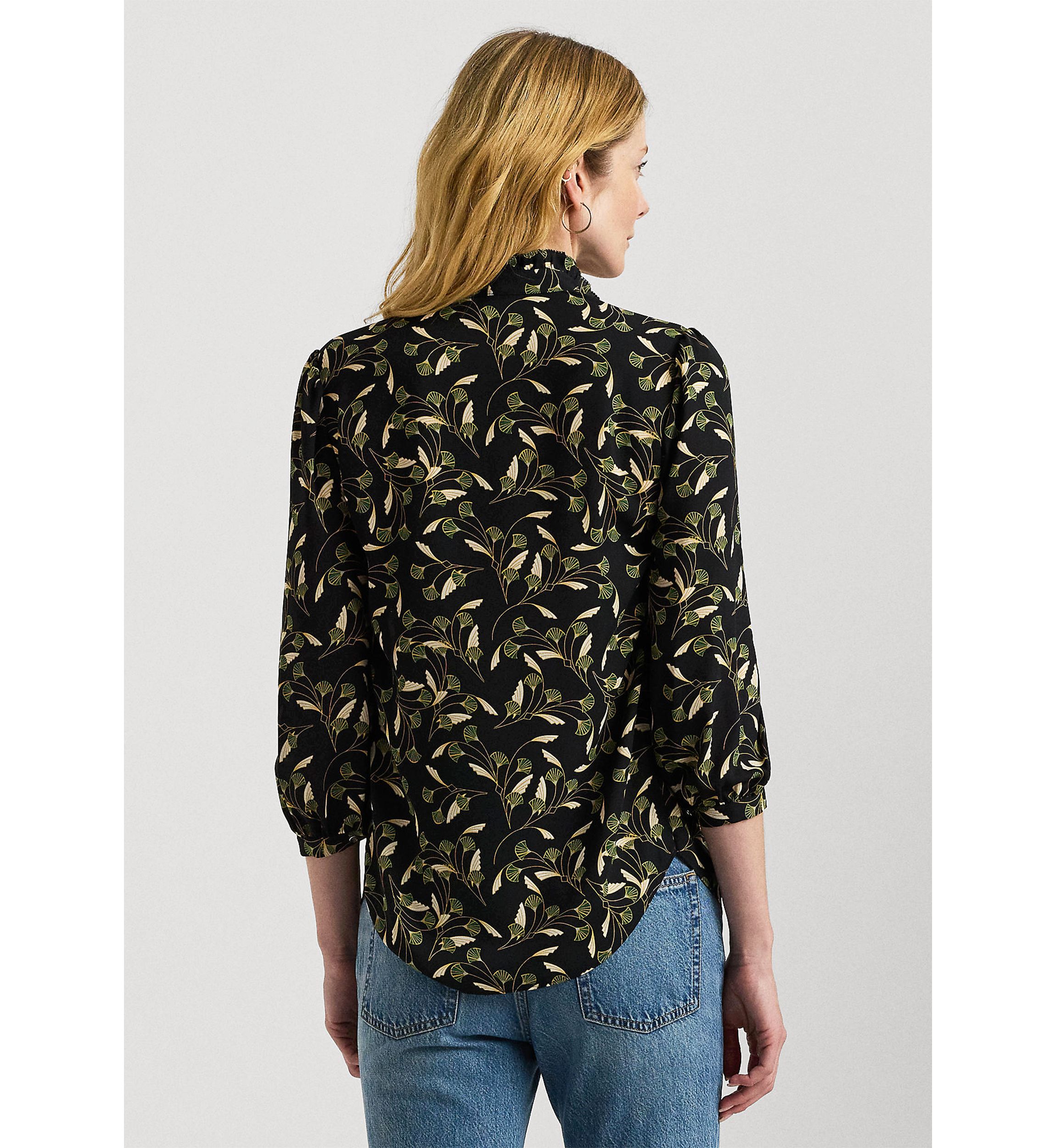 Floral Georgette Blouson Sleeve Shirt