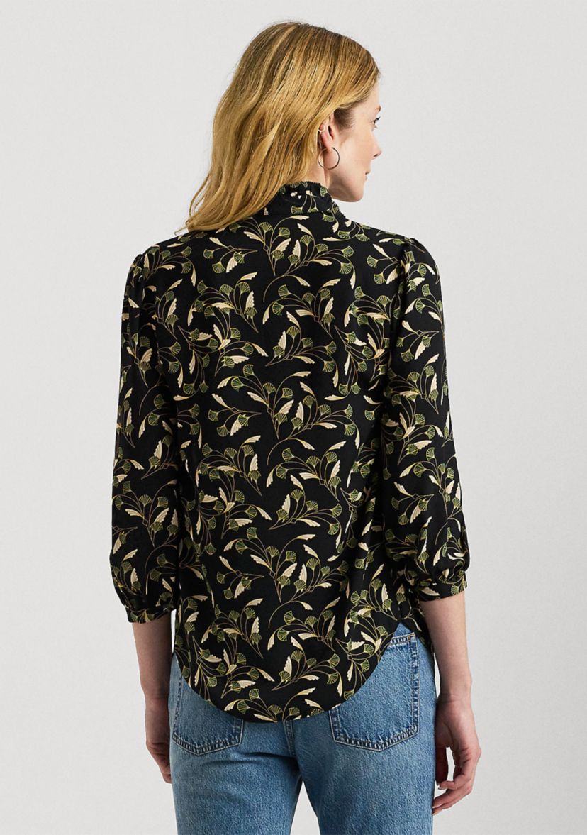Floral Georgette Blouson Sleeve Shirt