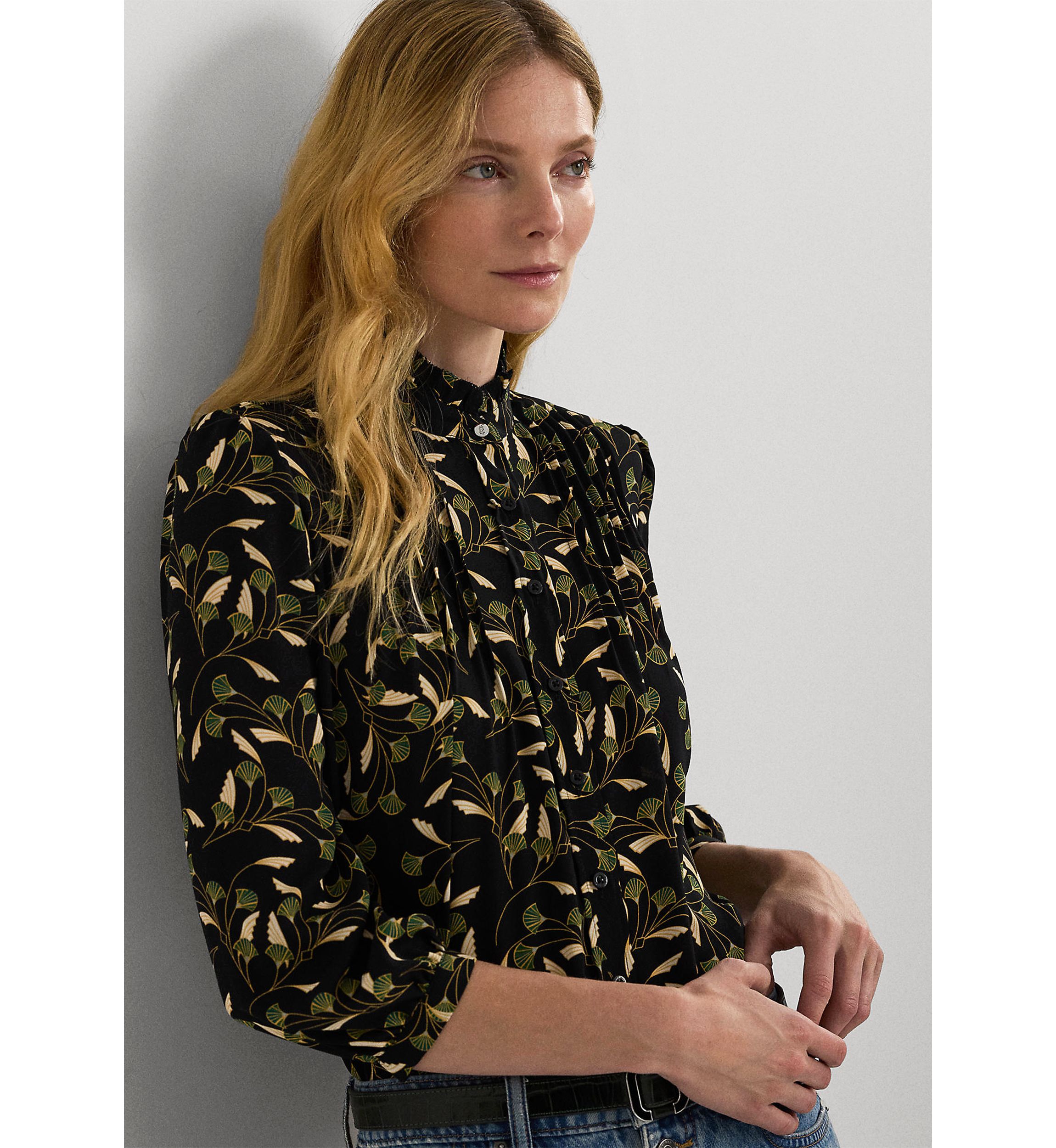 Floral Georgette Blouson Sleeve Shirt