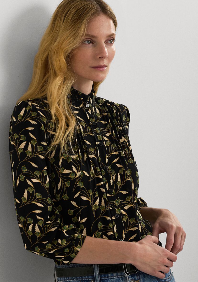 Floral Georgette Blouson Sleeve Shirt