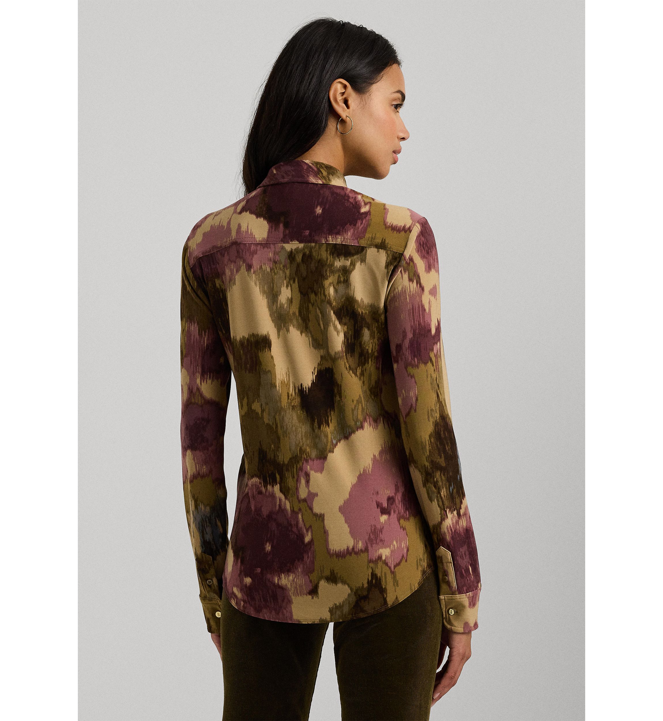 Womens Slim Fit Floral Stretch Jersey Shirt