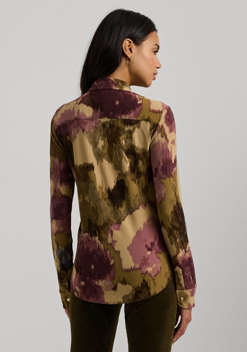 Womens Slim Fit Floral Stretch Jersey Shirt