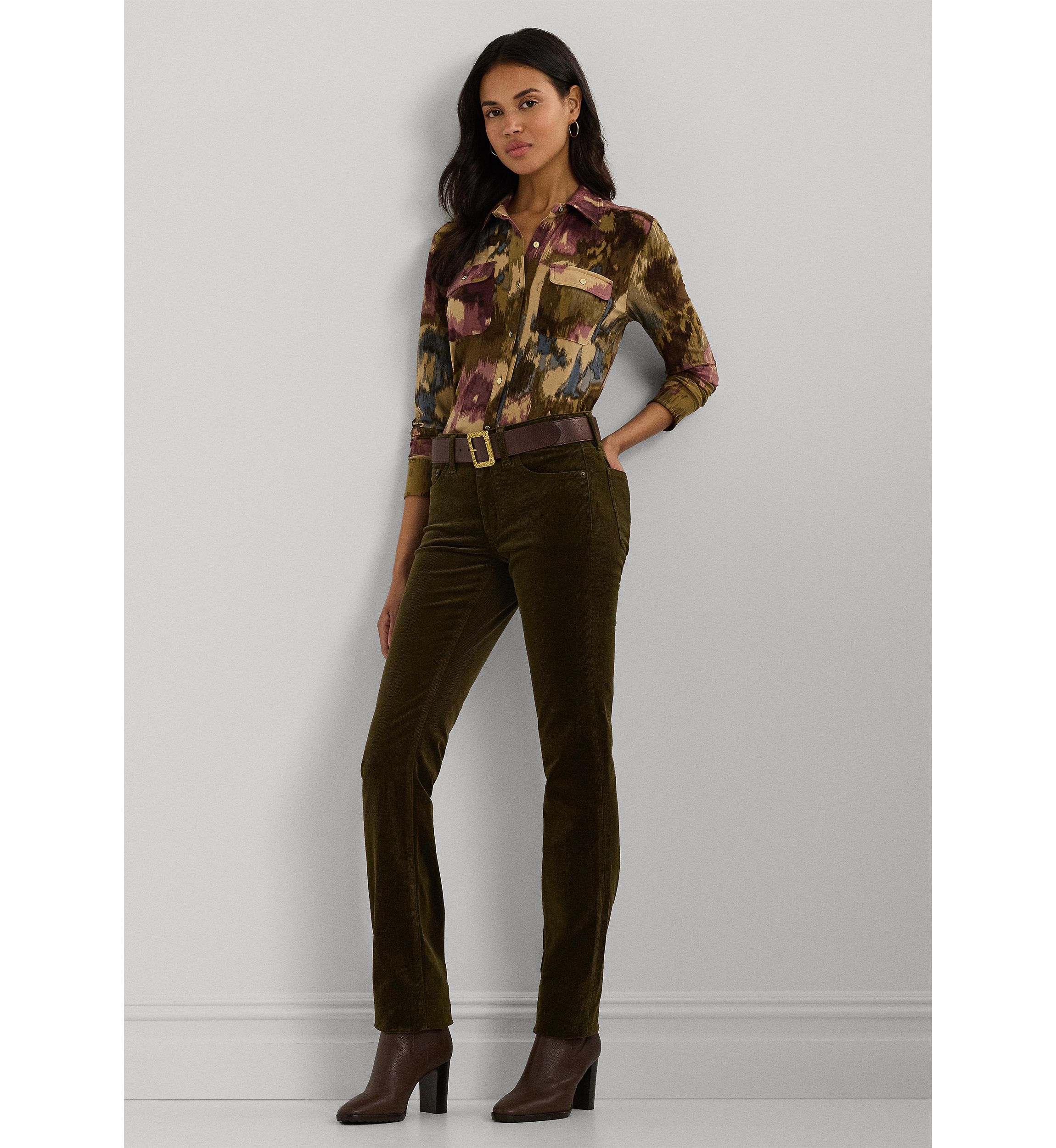Womens Slim Fit Floral Stretch Jersey Shirt