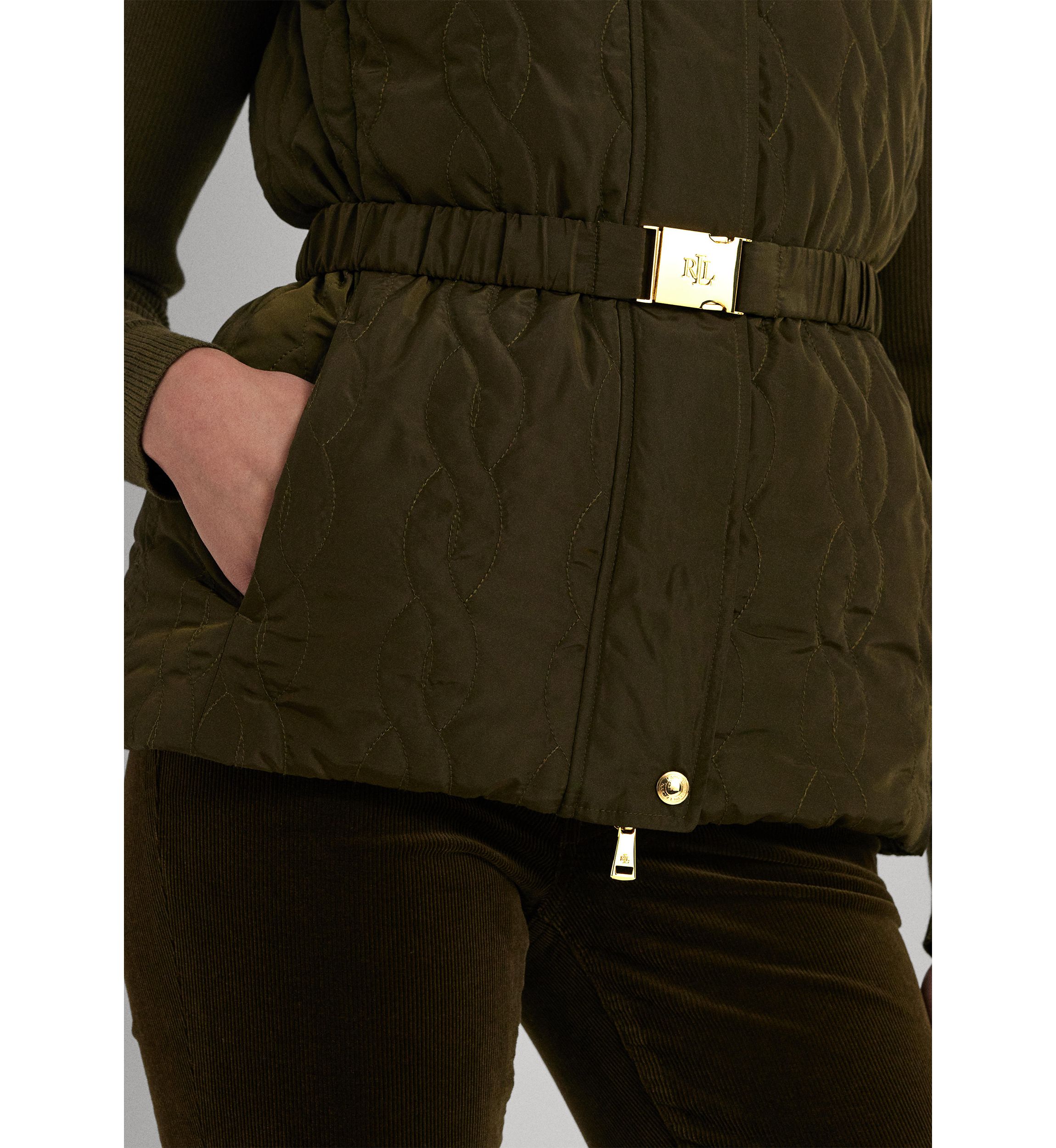 Cable-Quilted Tweed Down Vest
