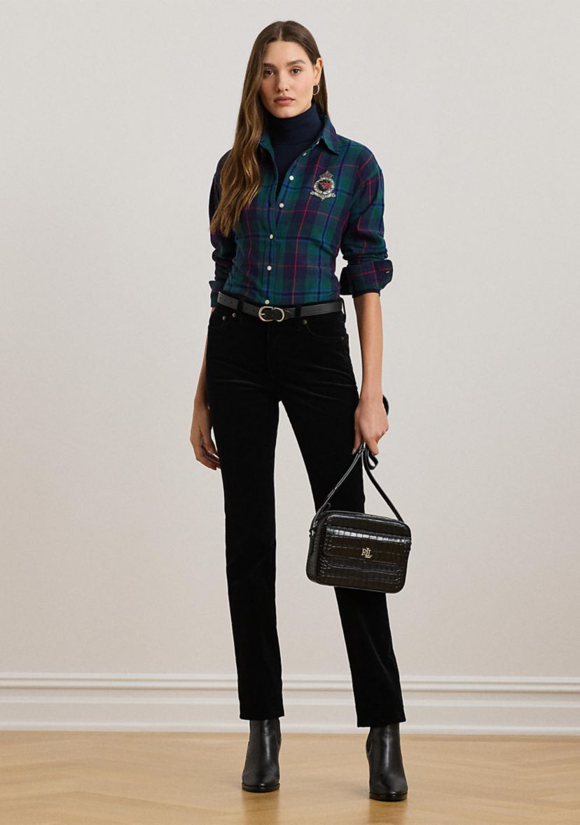 Relaxed Fit Black Watch Plaid Shirt