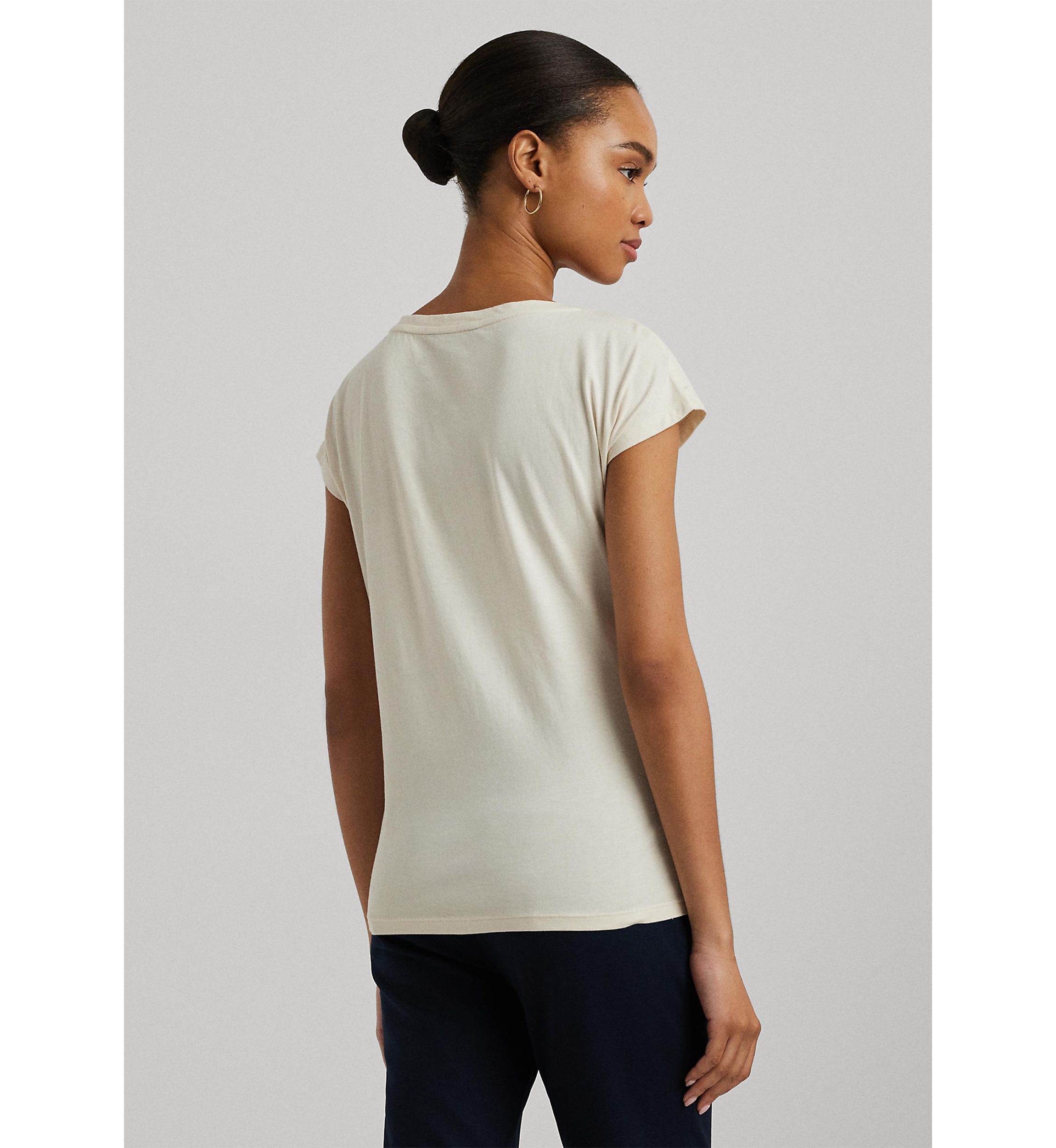Womens Beaded-Crest Cotton Jersey T-Shirt