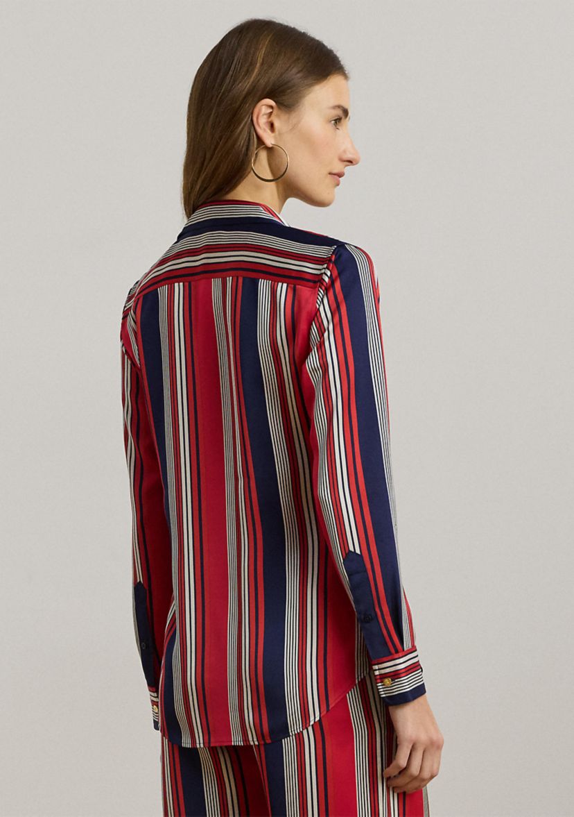 Classic Fit Striped Charmeuse Shirt