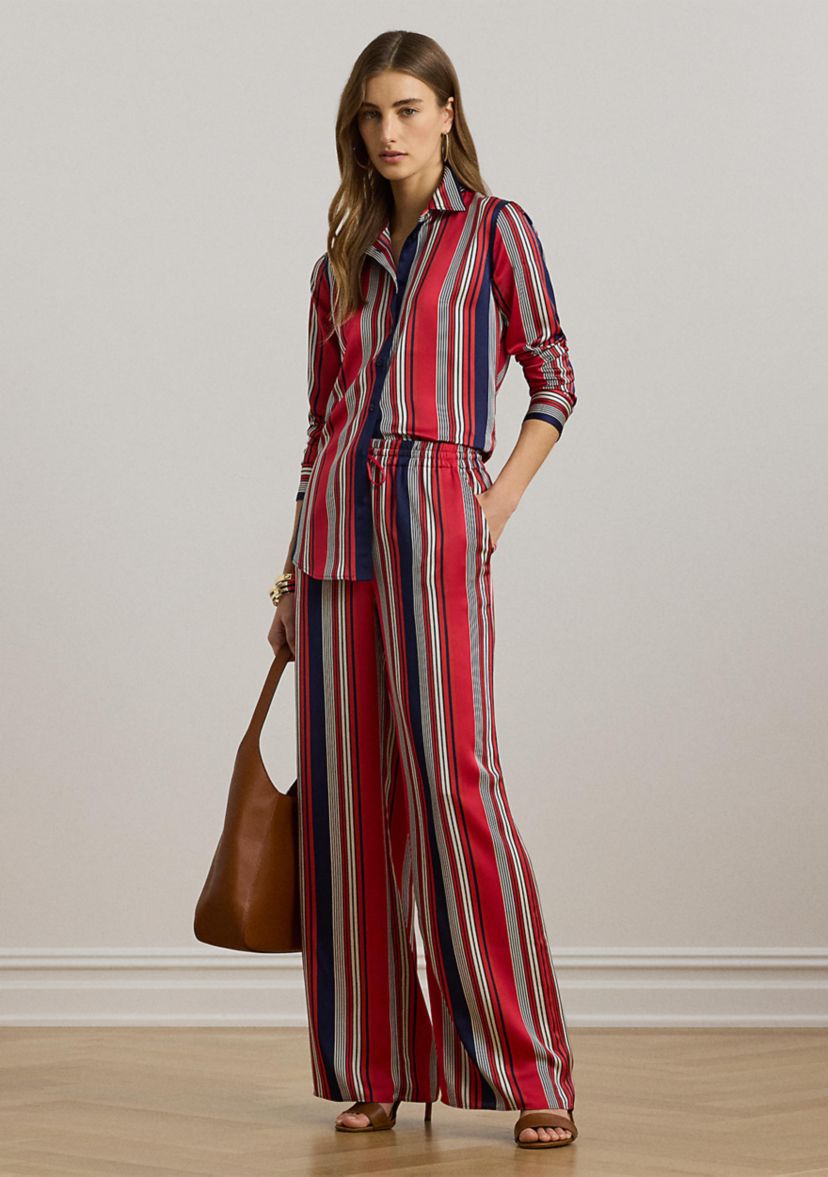 Classic Fit Striped Charmeuse Shirt