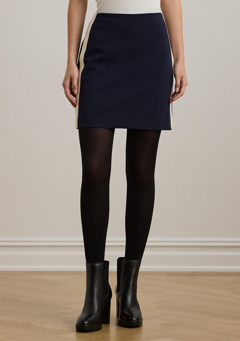 Womens Two-Tone Pencil Miniskirt