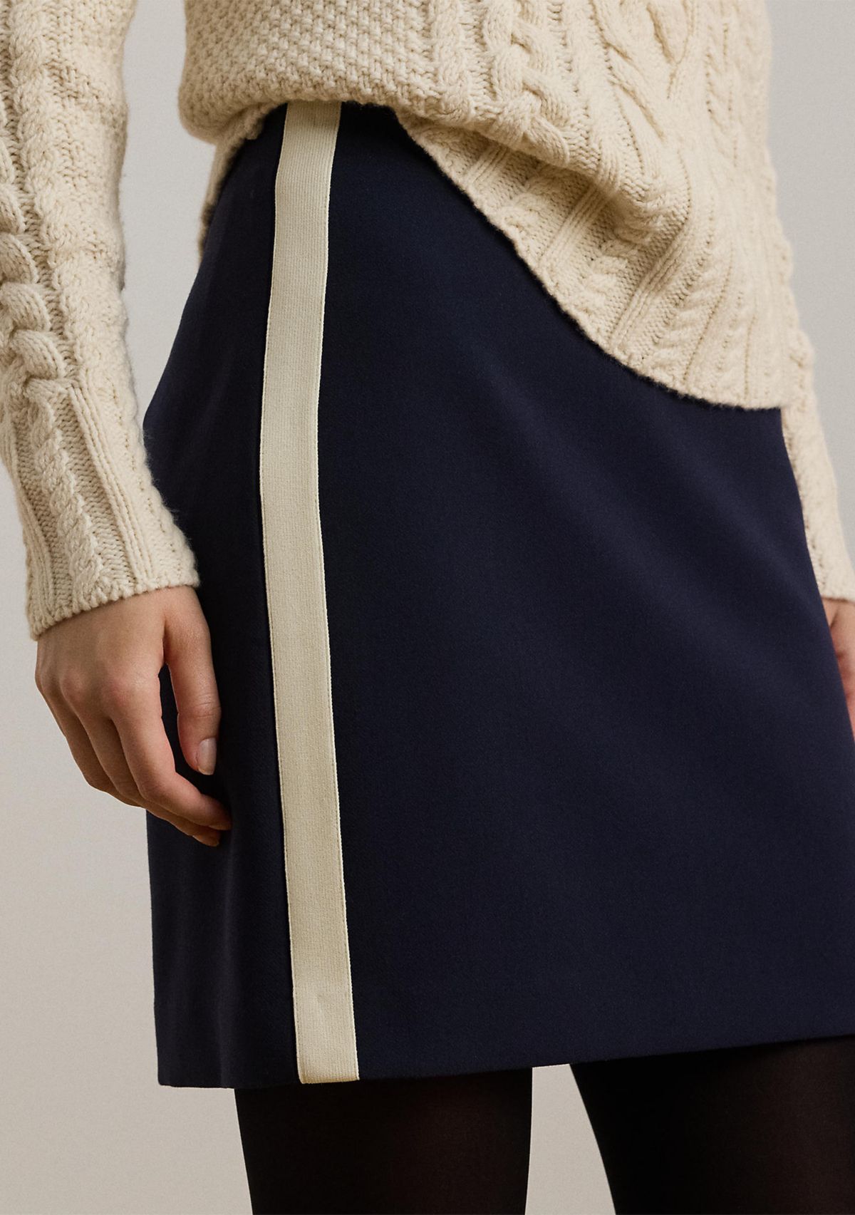 Womens Two-Tone Pencil Miniskirt