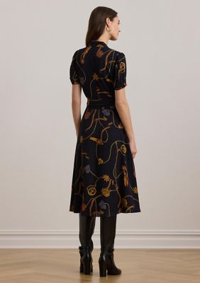 Lauren Ralph Lauren Women's Print Belted Georgette Puff