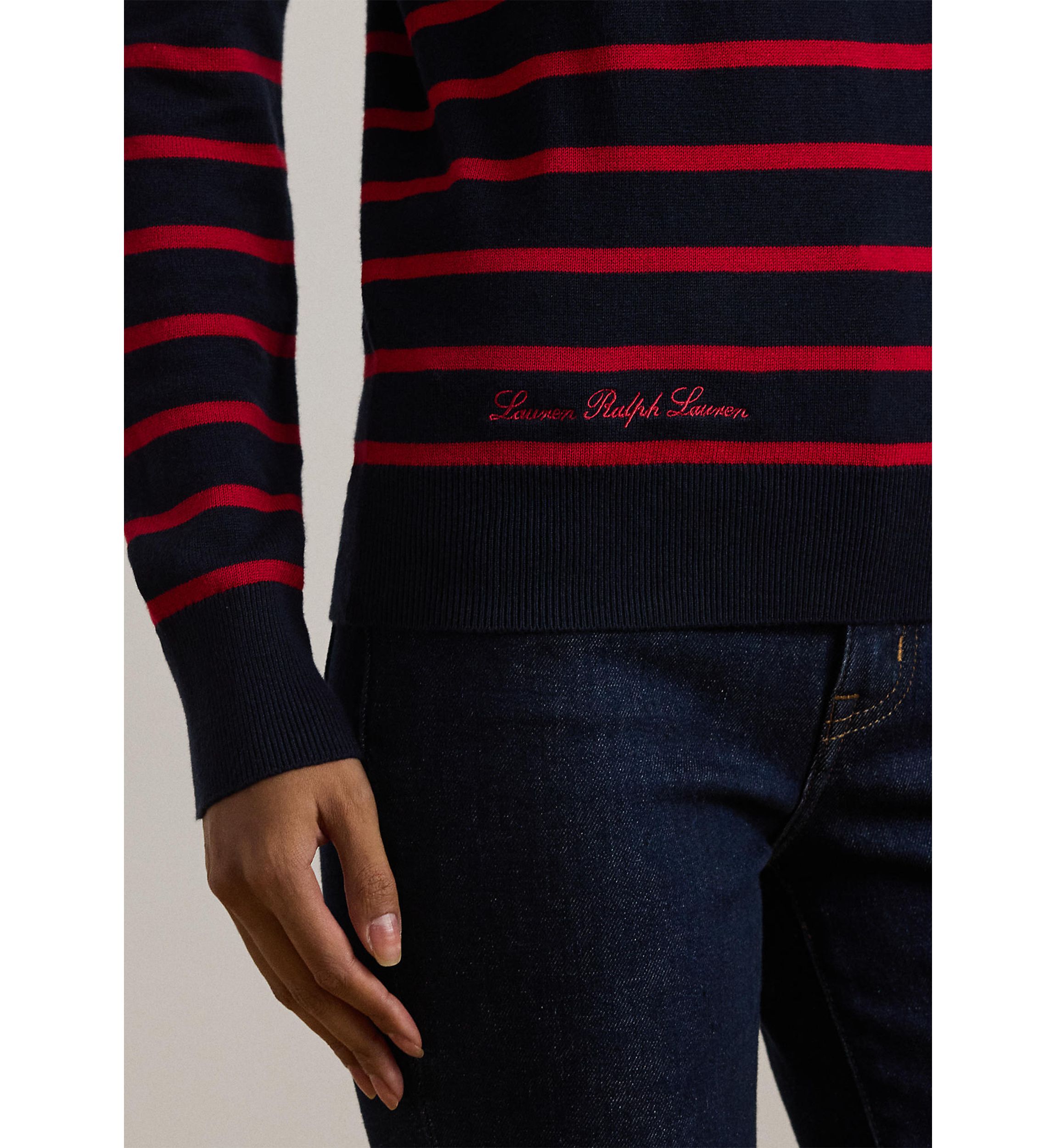 Striped Cotton Blend Sweater