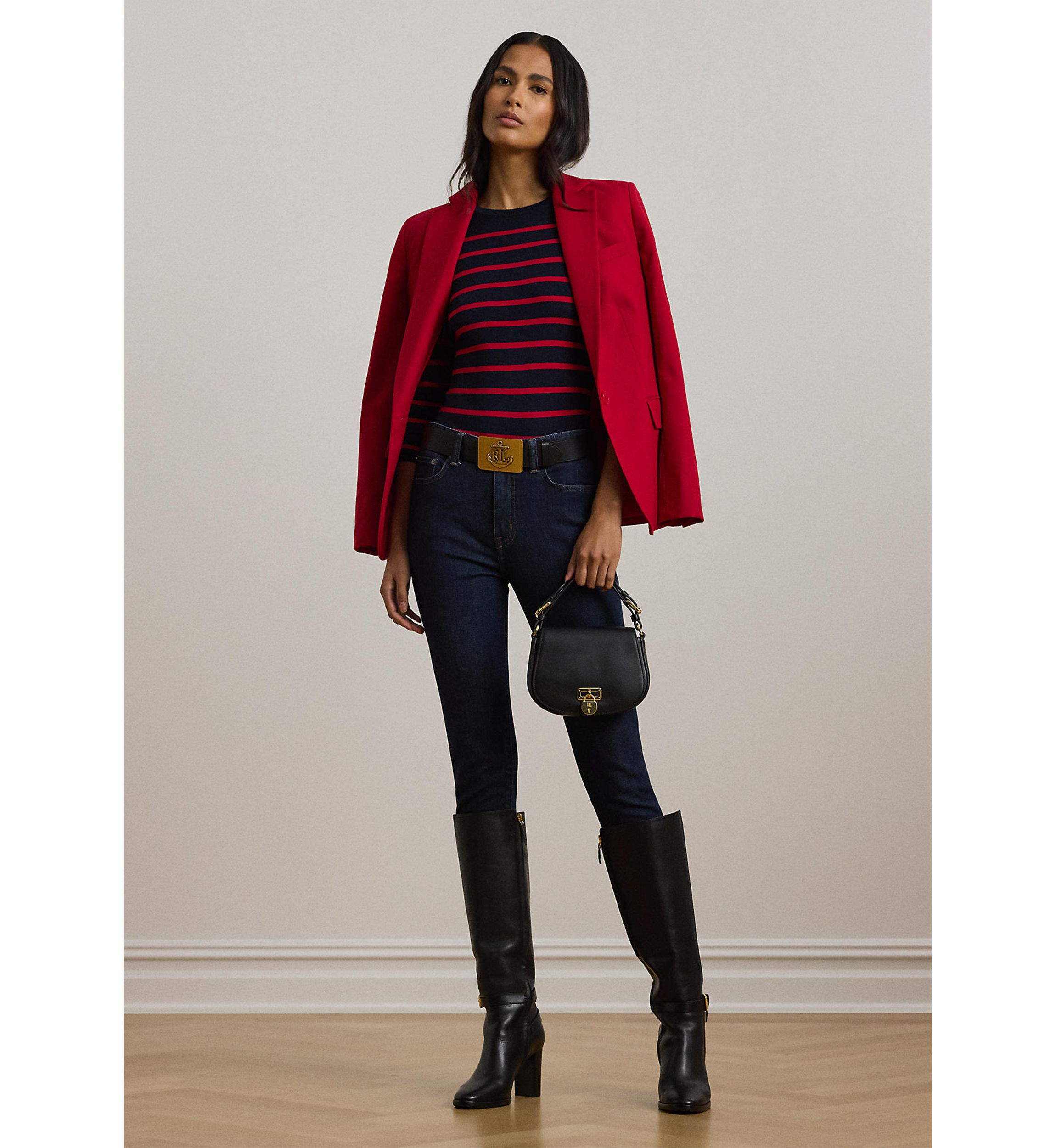 Striped Cotton Blend Sweater