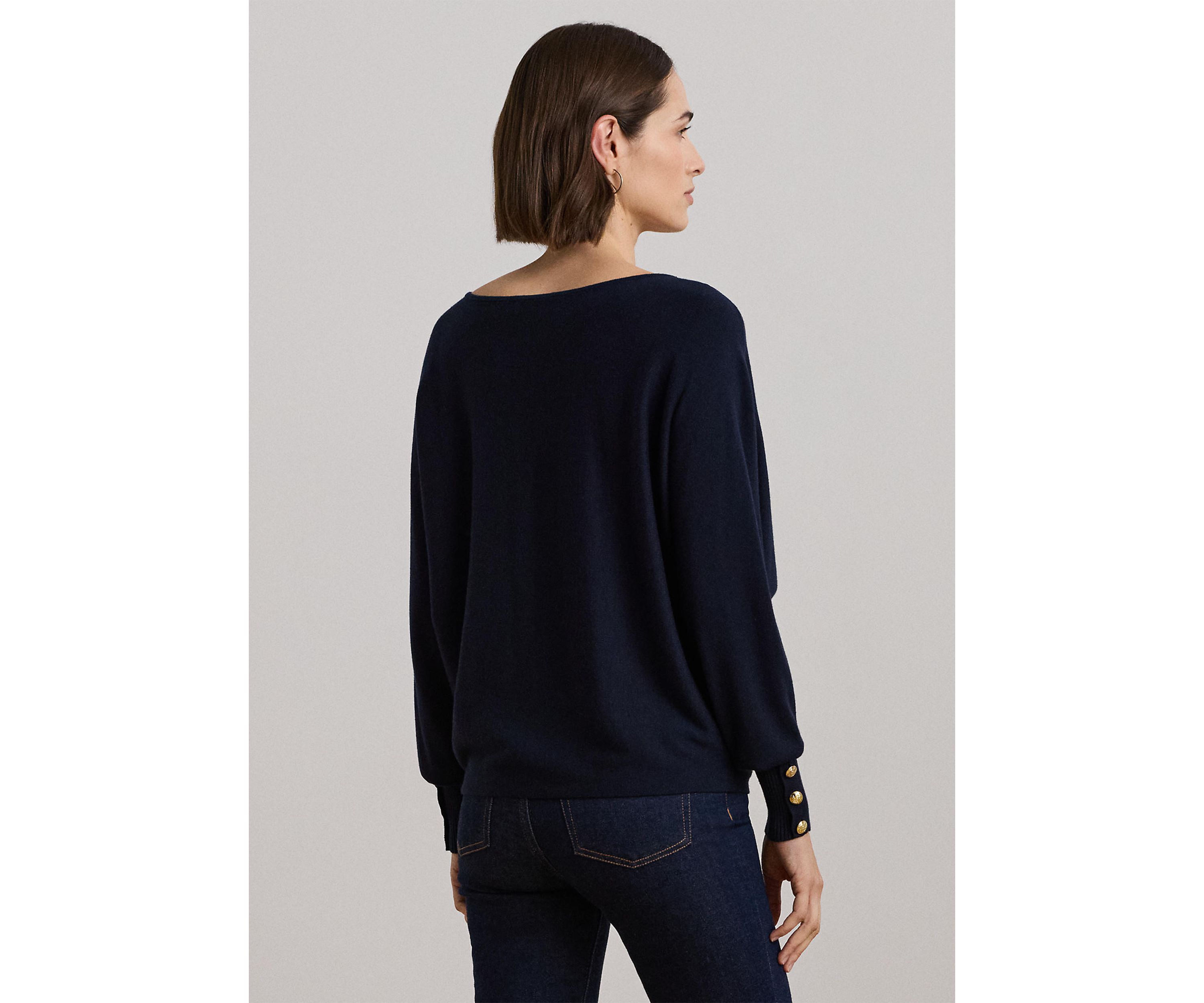 Cotton Blend Dolman Sleeve Sweater