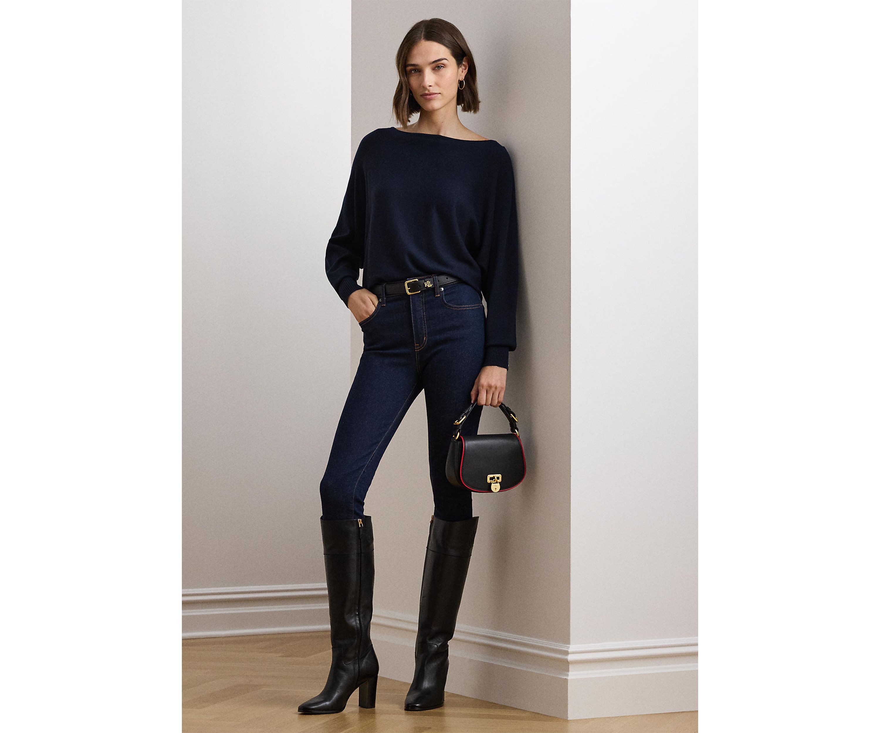 Cotton Blend Dolman Sleeve Sweater