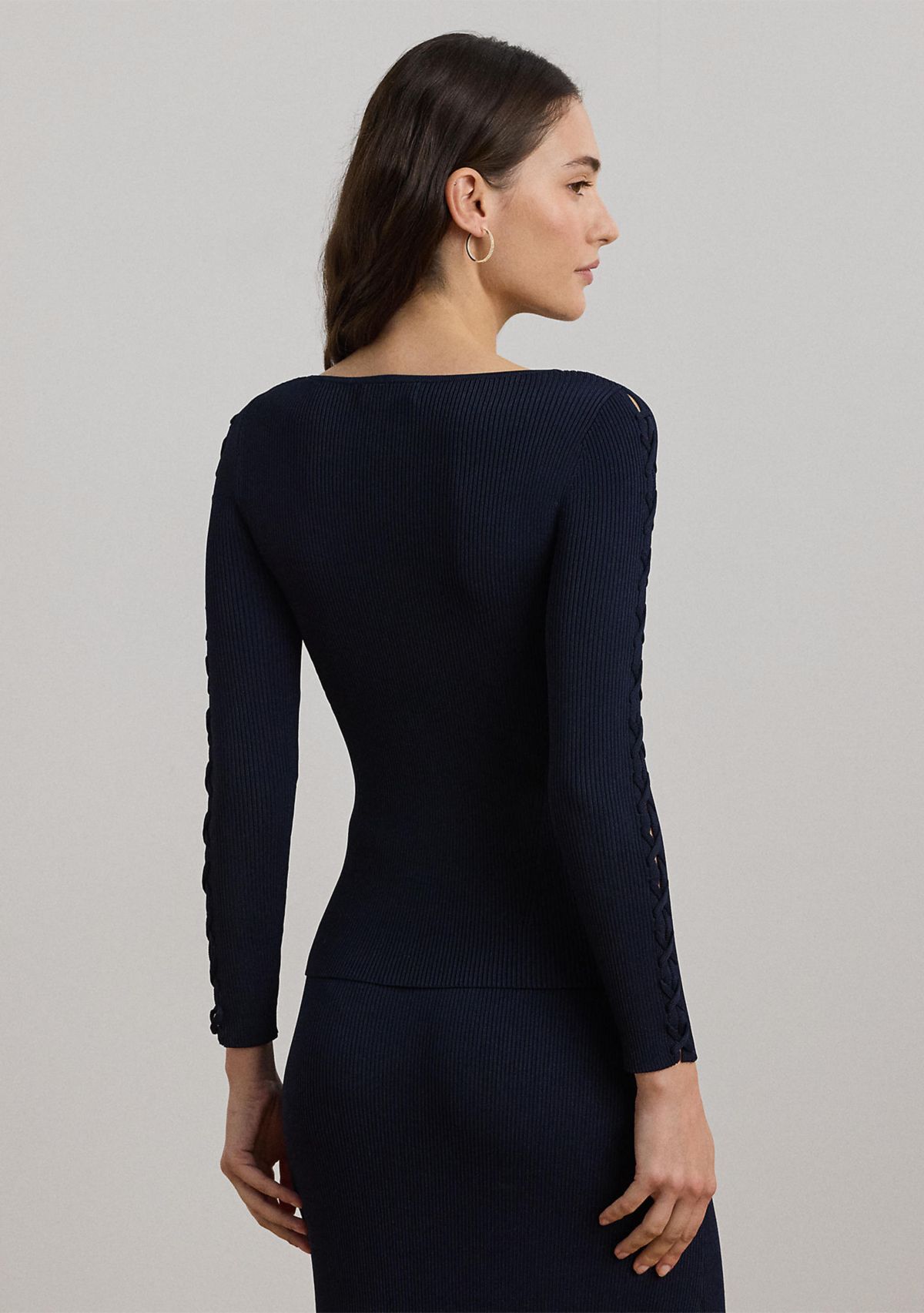 Rib Knit Boat Neck Sweater