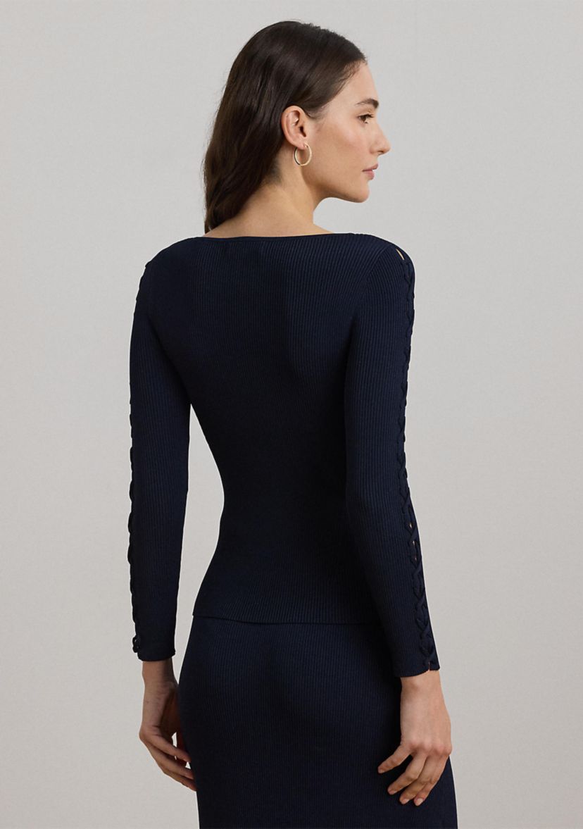 Rib Knit Boat Neck Sweater