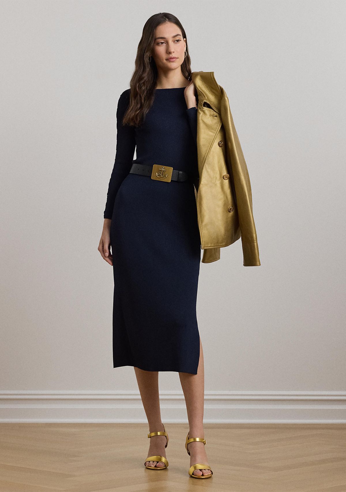 Rib Knit Boat Neck Sweater