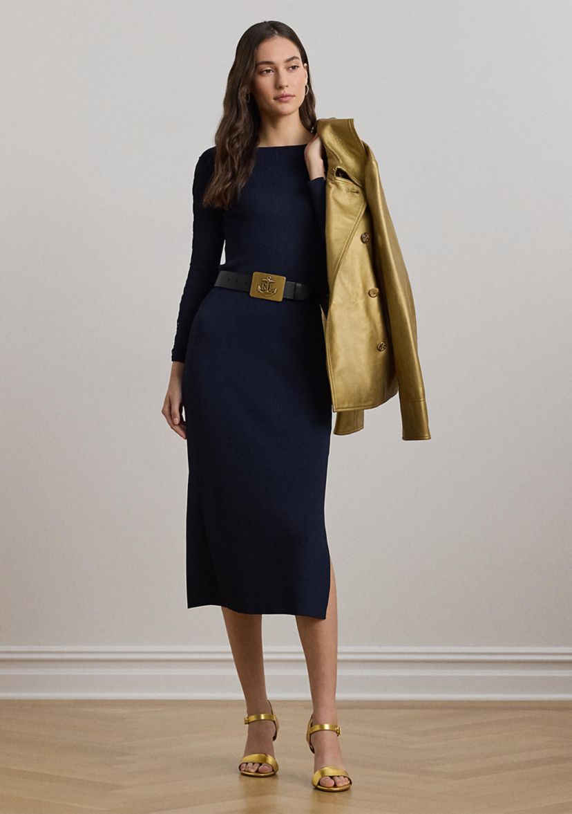 Rib Knit Boat Neck Sweater