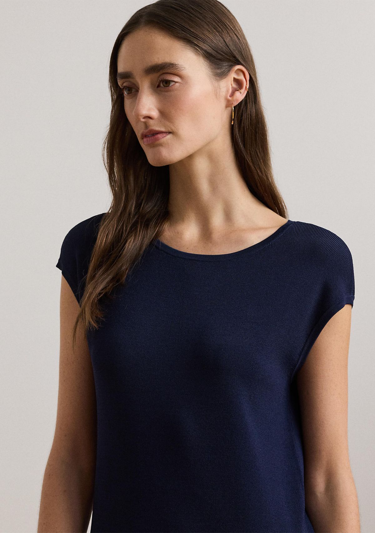 Two Tone Cap Sleeve Shift Sweater Dress