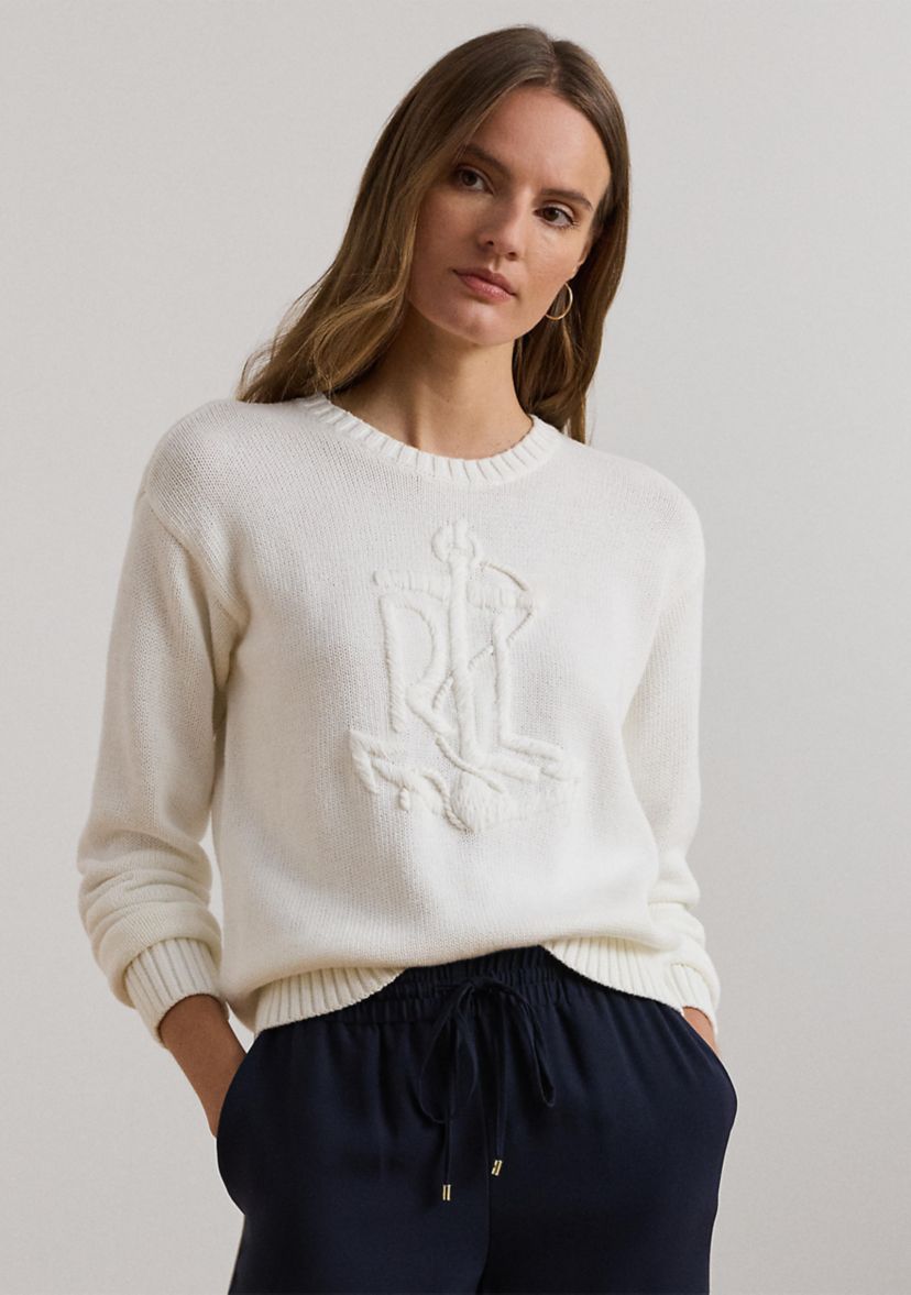 Anchor Logo Combed Cotton Sweater