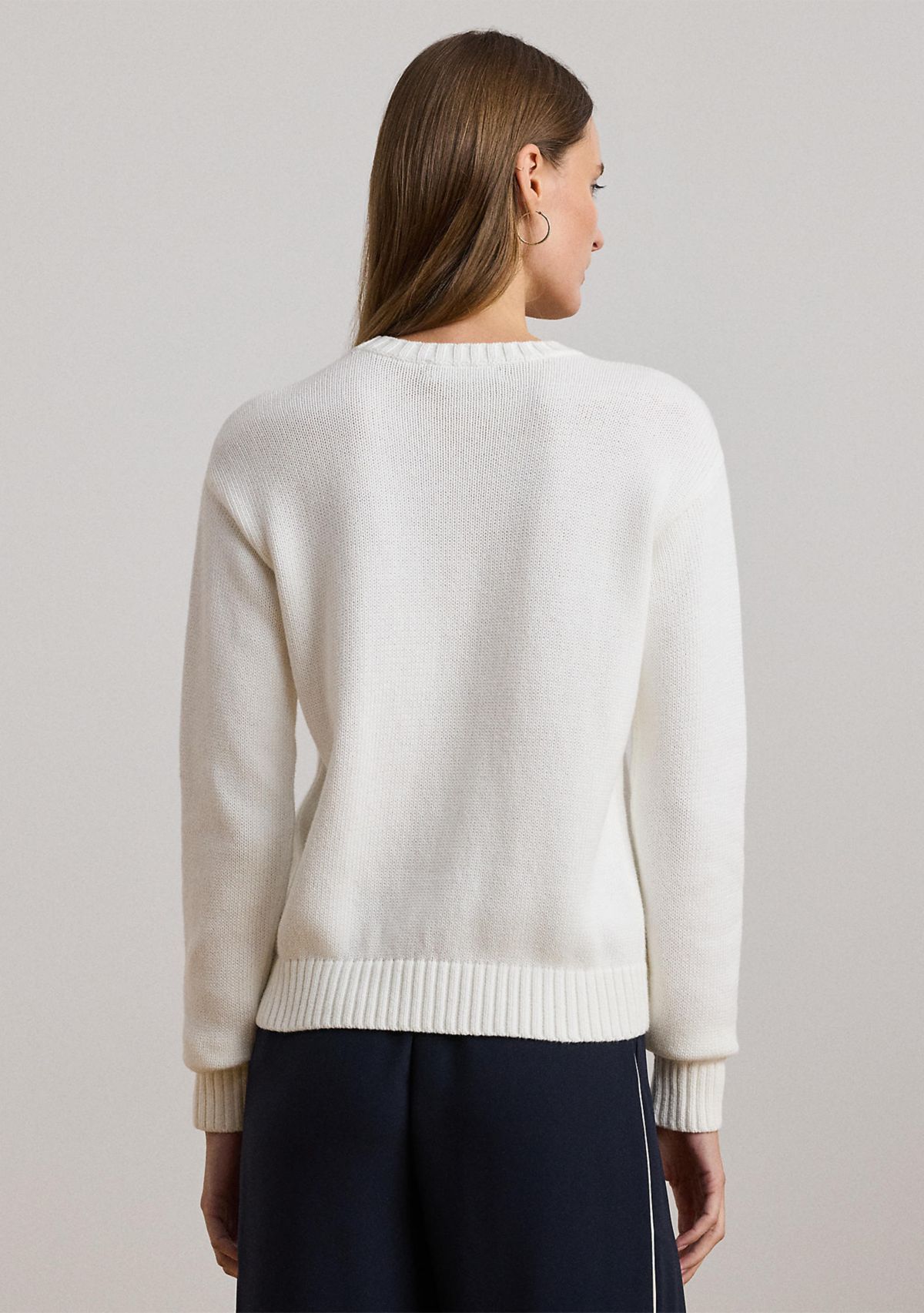Anchor Logo Combed Cotton Sweater