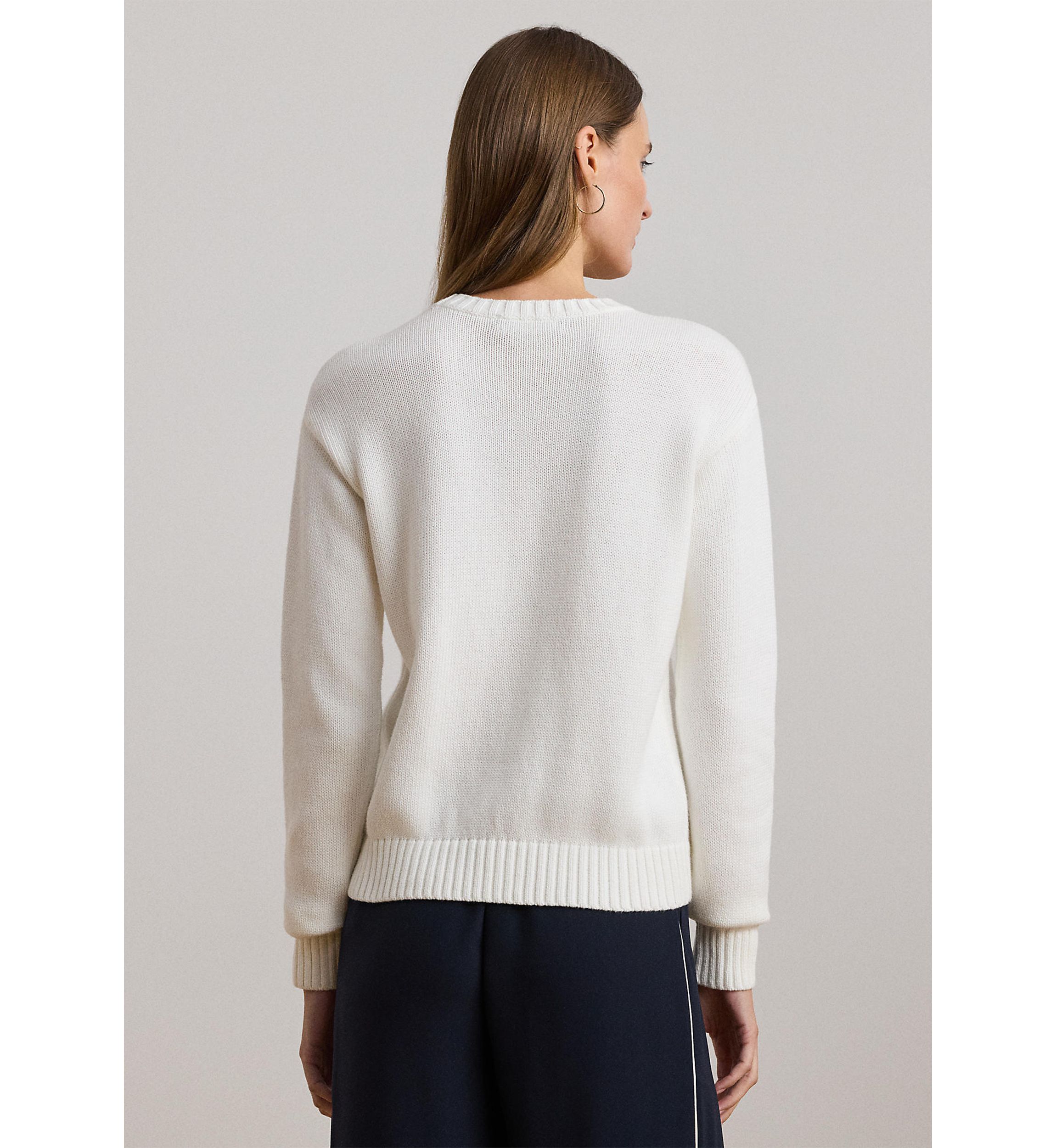 Anchor Logo Combed Cotton Sweater