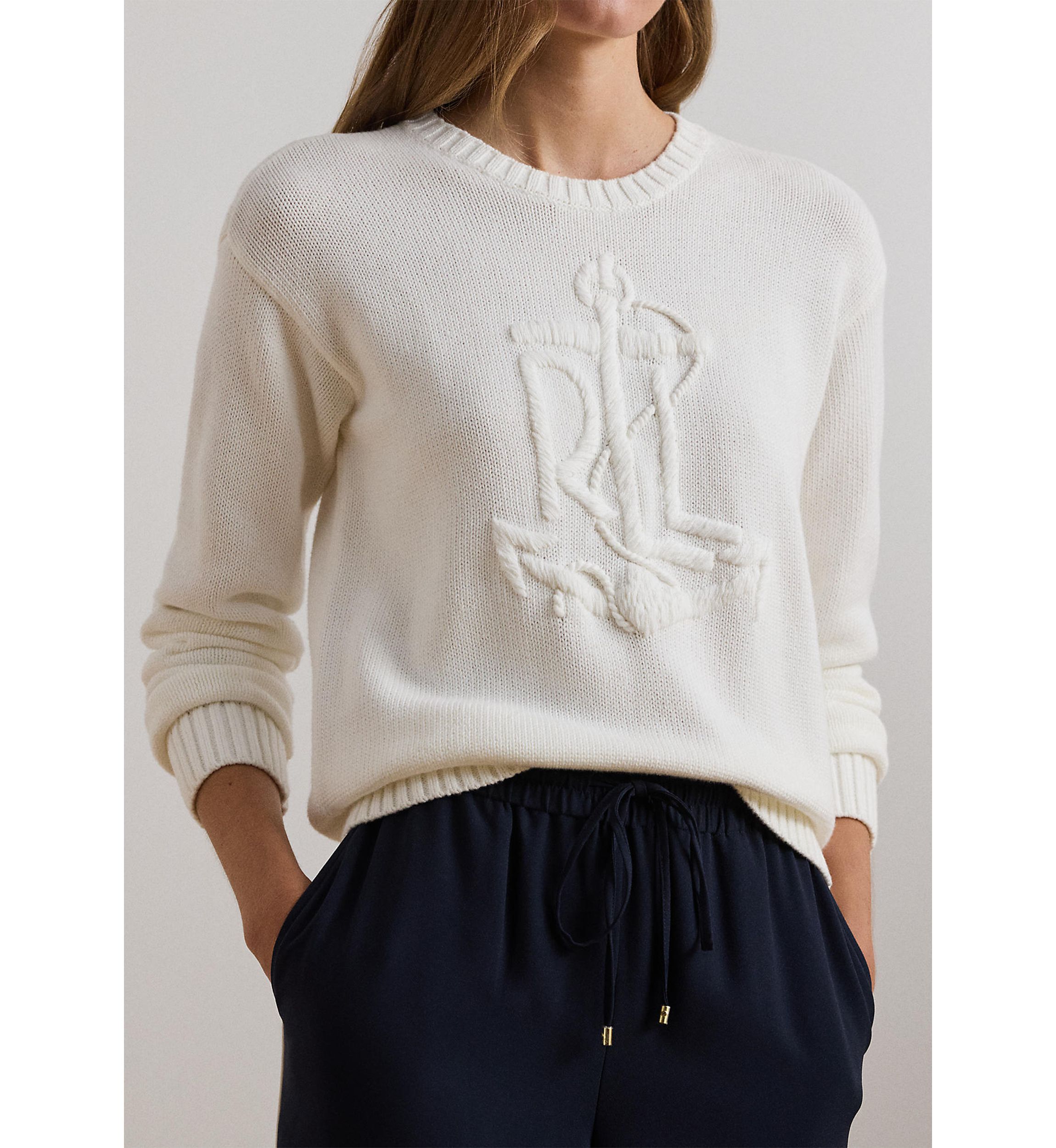 Anchor Logo Combed Cotton Sweater