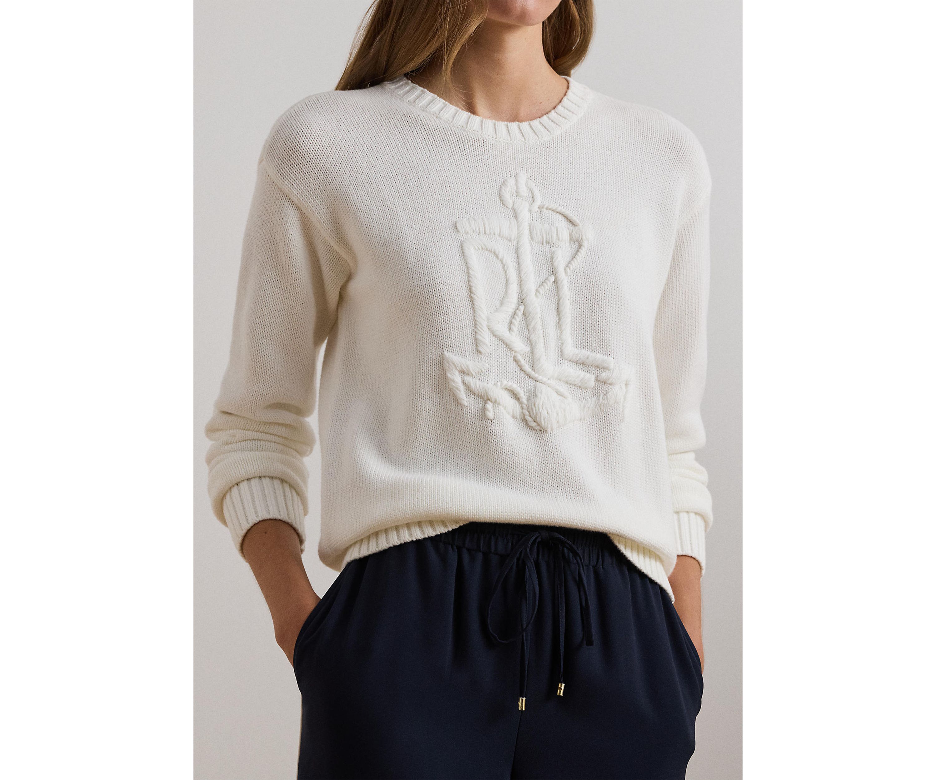 Anchor Logo Combed Cotton Sweater