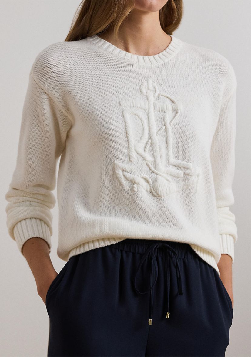 Anchor Logo Combed Cotton Sweater
