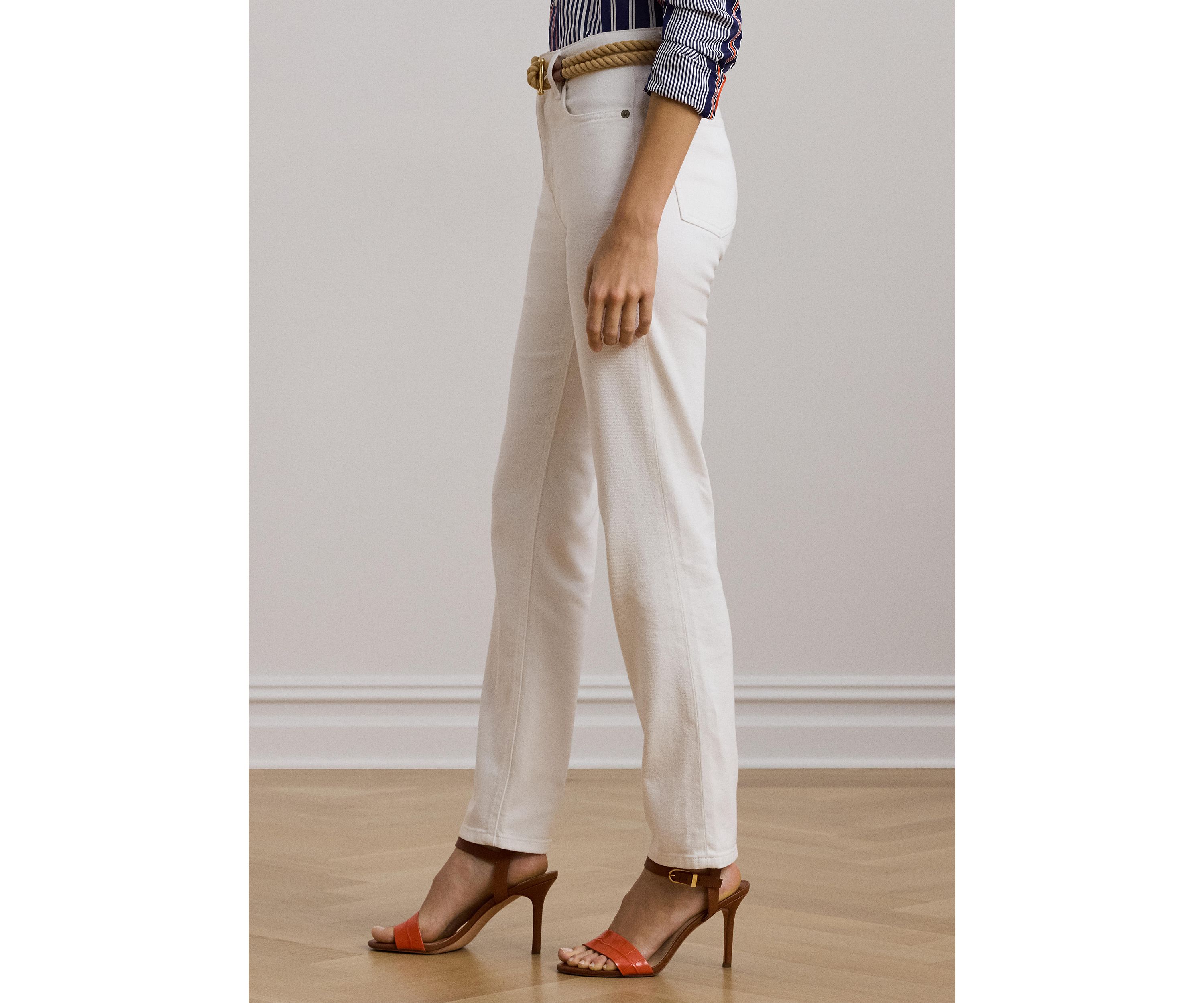 Womens High-Rise Straight Ankle Jeans