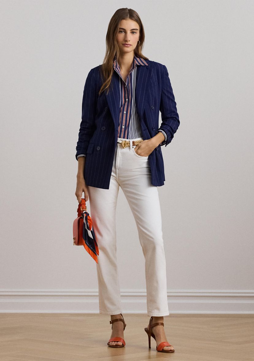 Womens High-Rise Straight Ankle Jeans