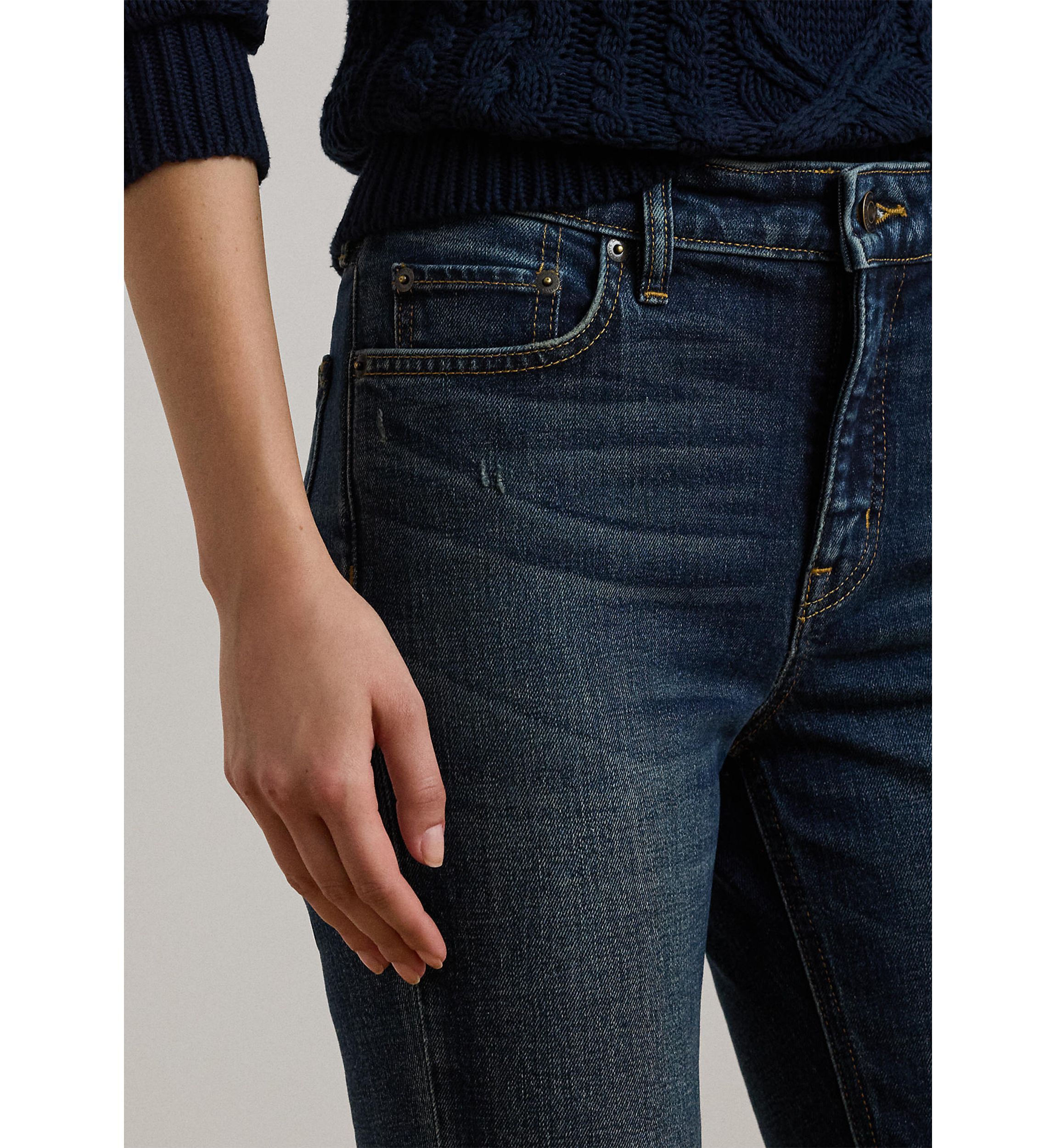 High-Rise Straight Ankle Jeans 