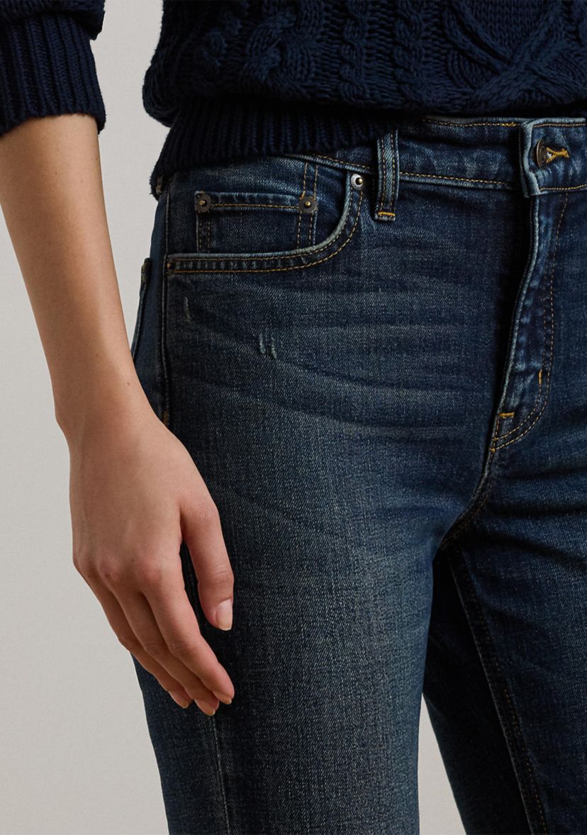 High-Rise Straight Ankle Jeans 