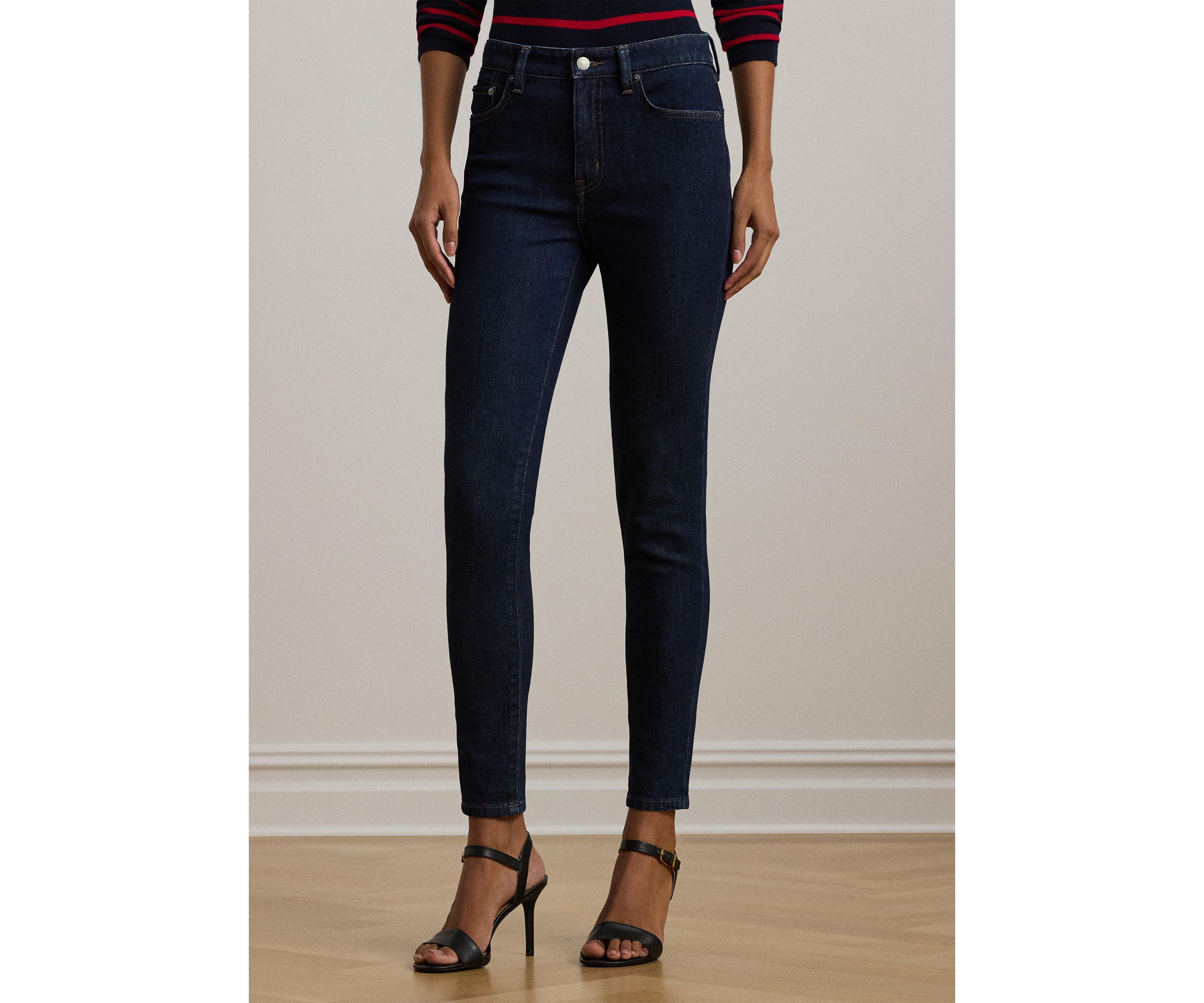 Womens High-Rise Skinny Ankle Jeans