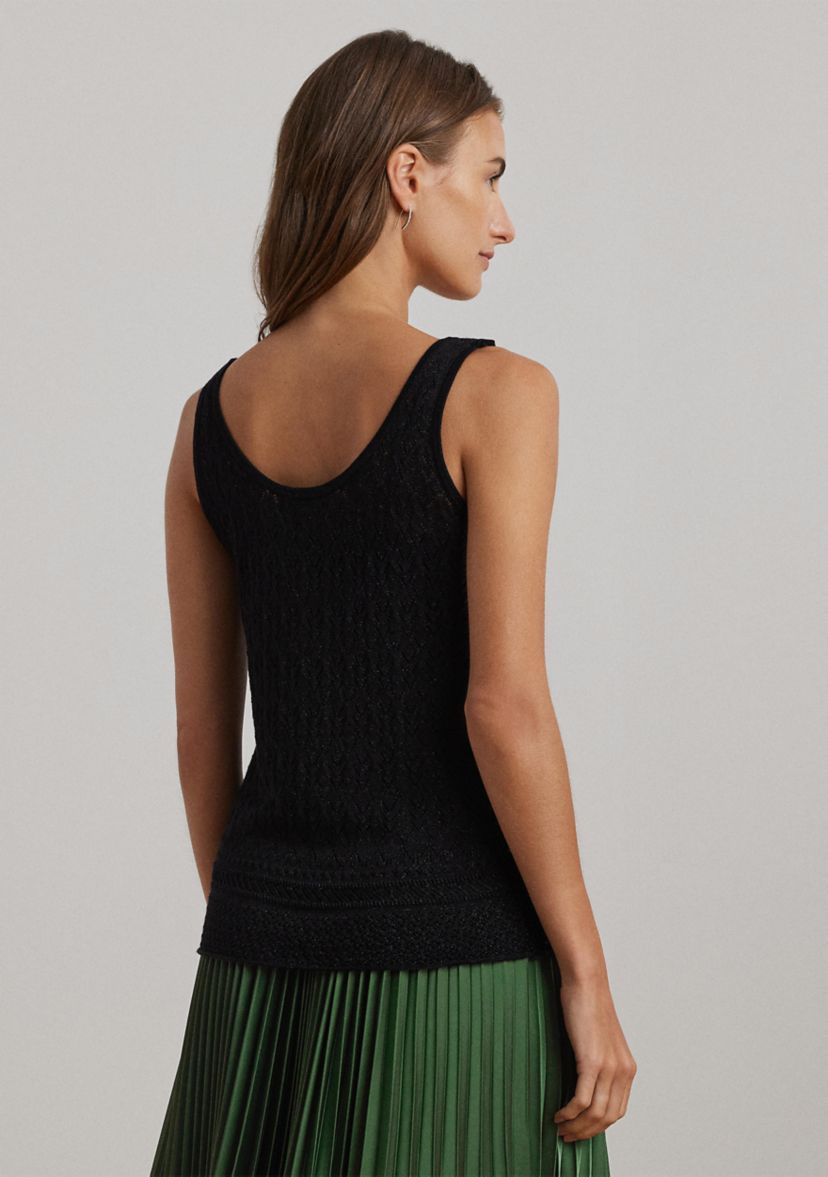 Pointelle Knit Sleeveless Sweater