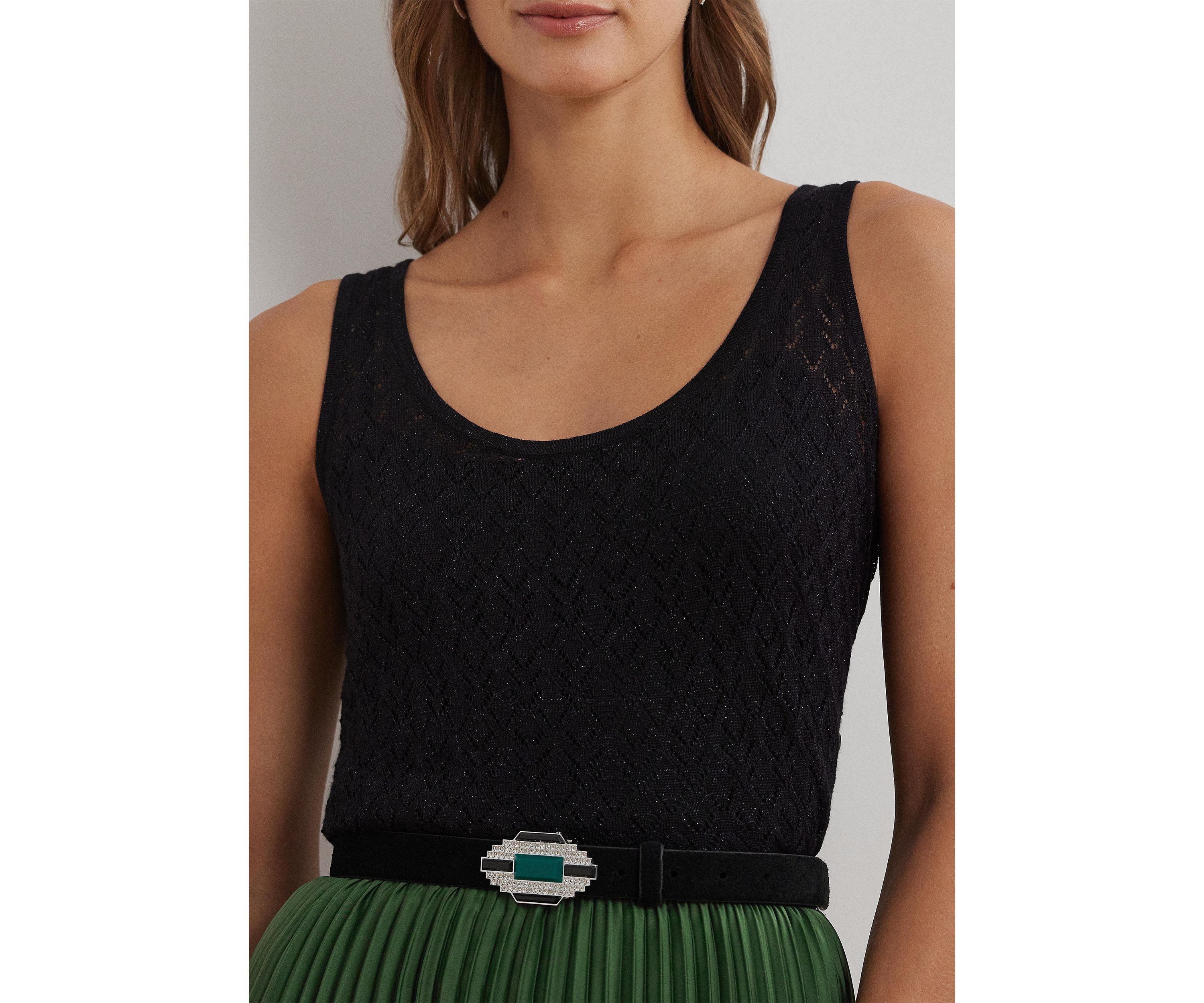 Pointelle Knit Sleeveless Sweater