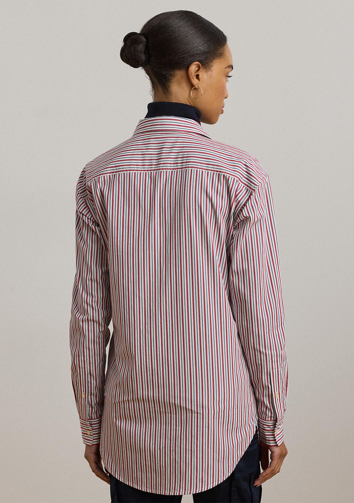 Womens Relaxed Fit Striped Broadcloth Shirt