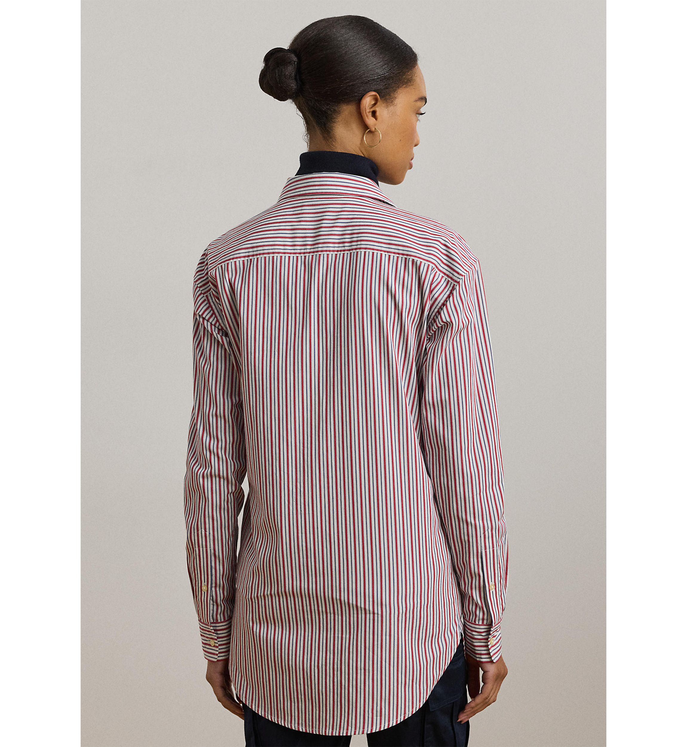 Womens Relaxed Fit Striped Broadcloth Shirt