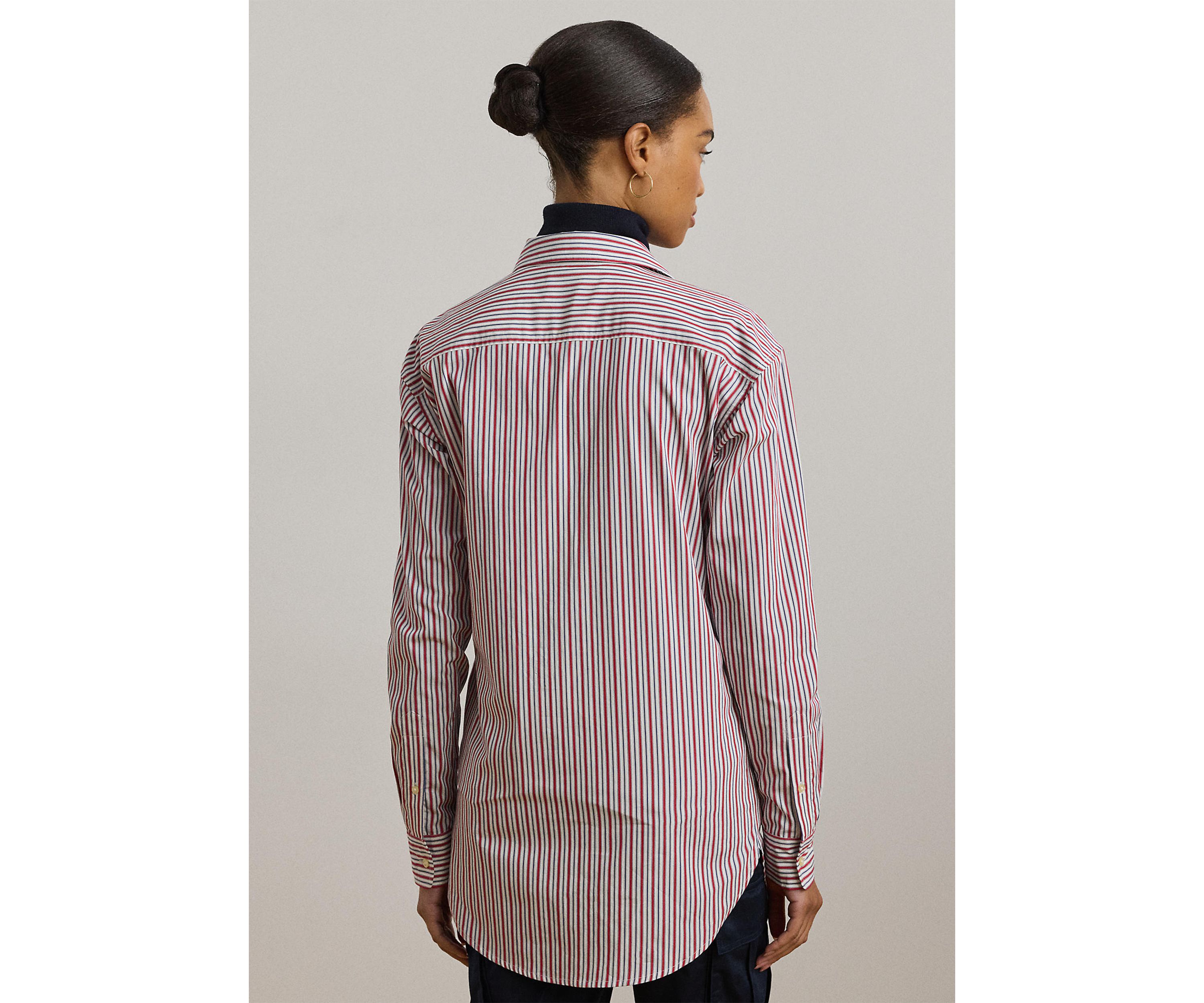 Womens Relaxed Fit Striped Broadcloth Shirt