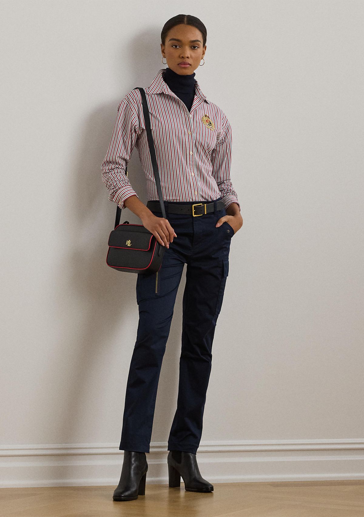 Womens Relaxed Fit Striped Broadcloth Shirt