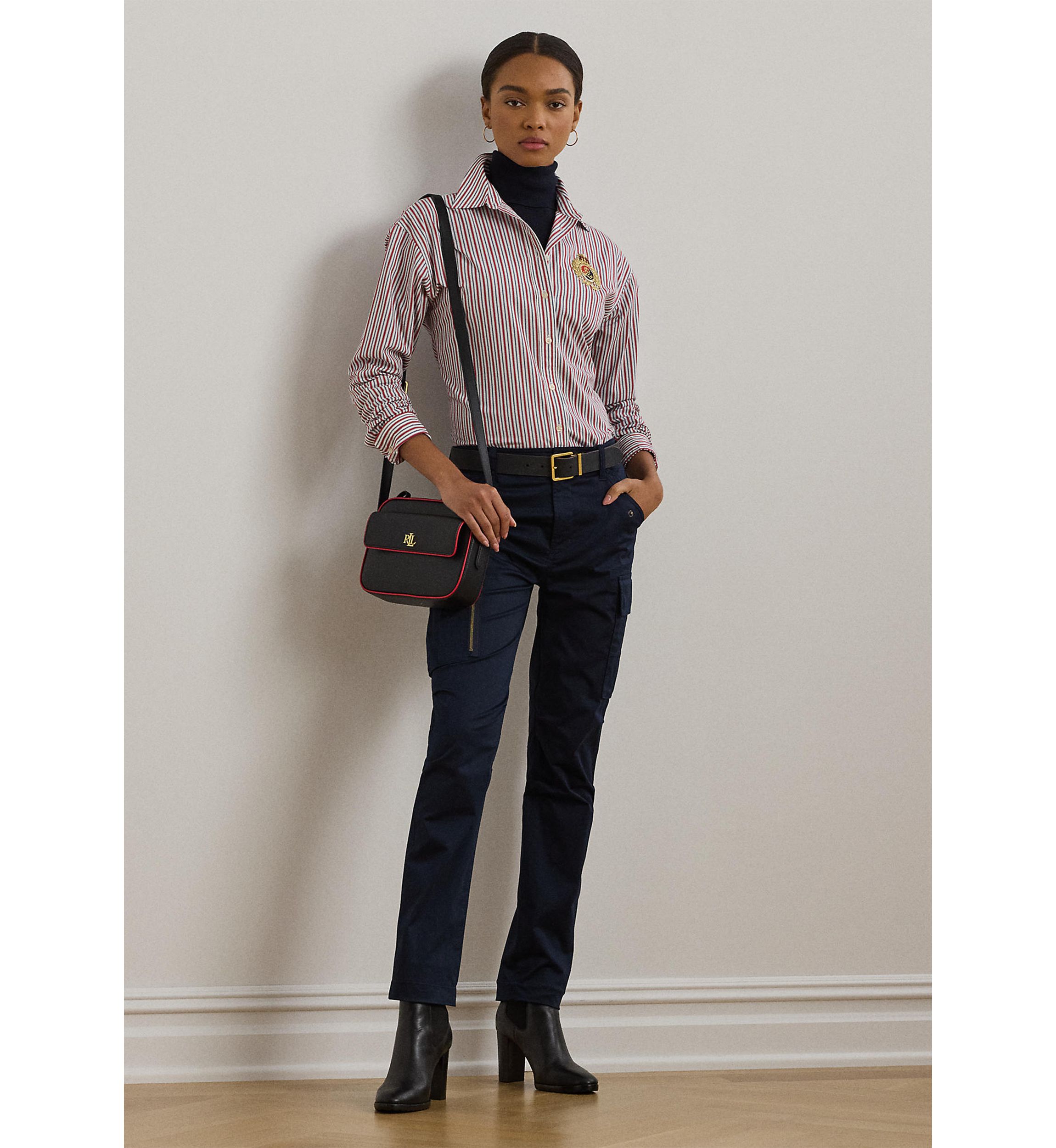 Womens Relaxed Fit Striped Broadcloth Shirt