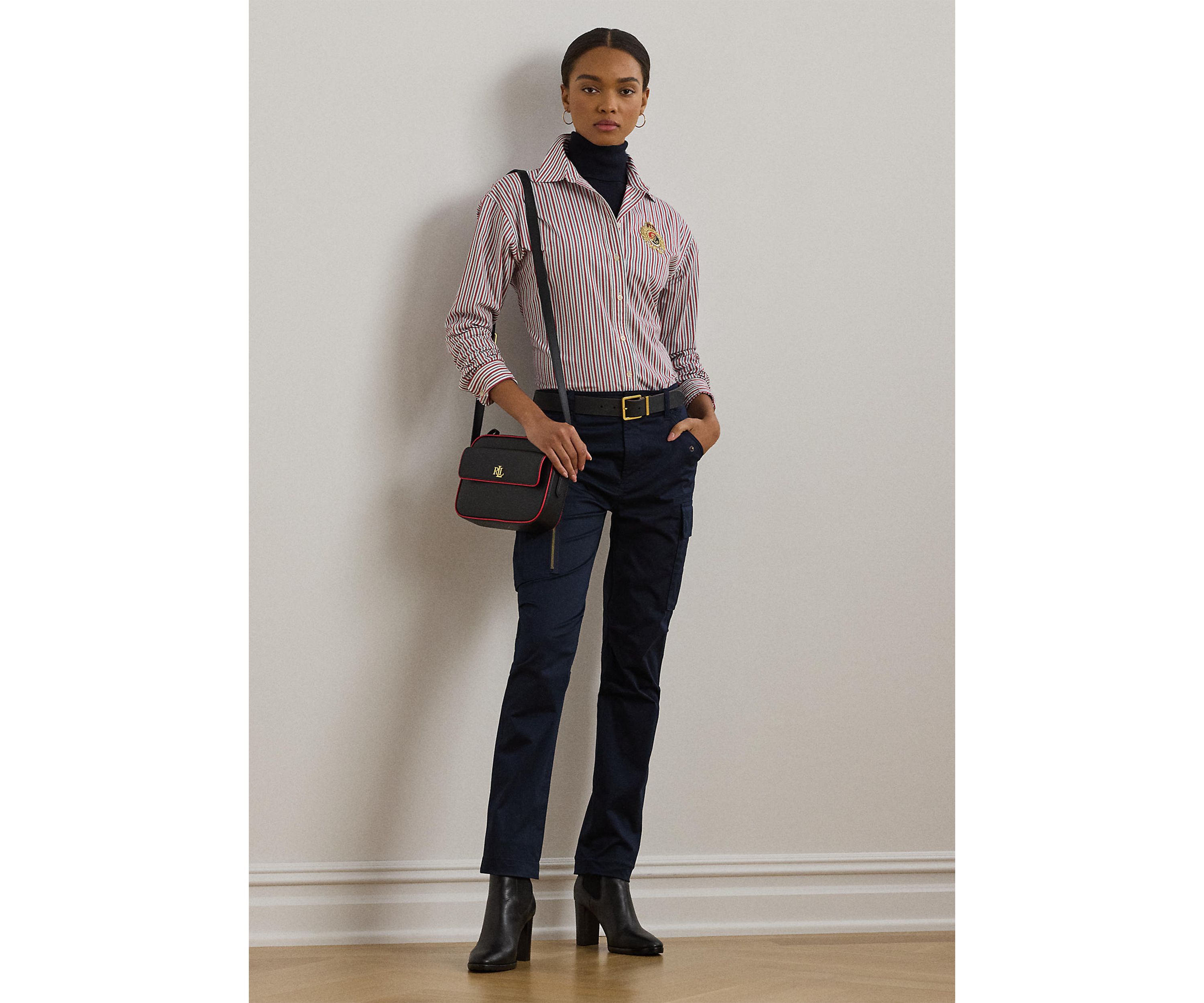 Womens Relaxed Fit Striped Broadcloth Shirt