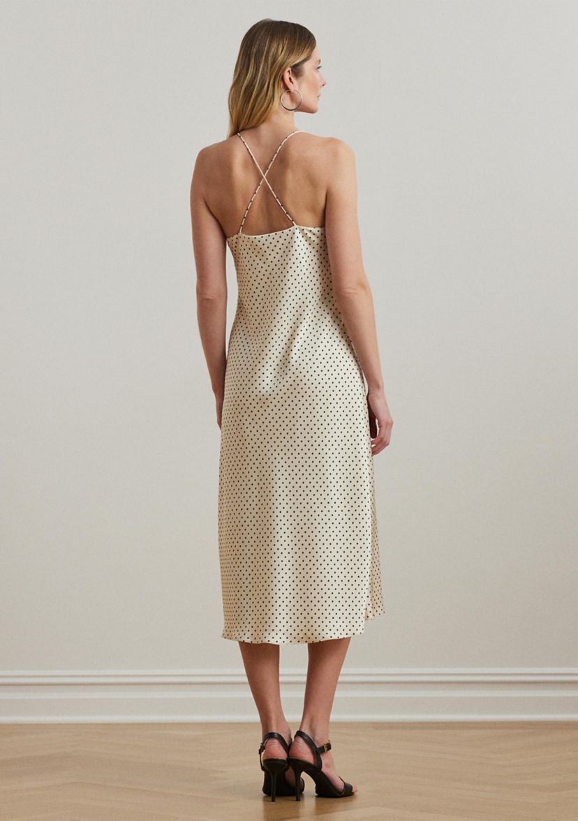 Polka Dot Satin Charmeuse Slip Dress