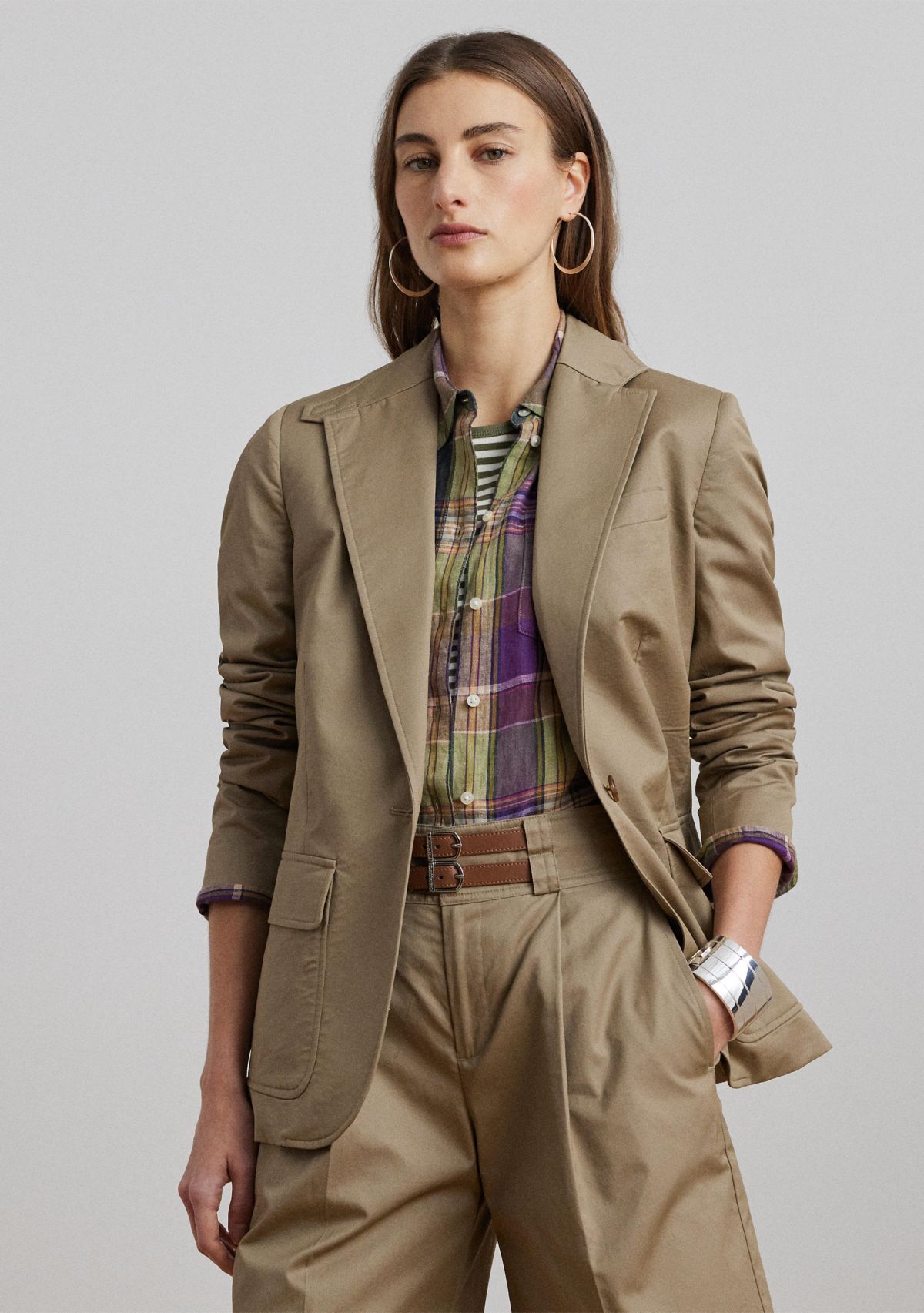 Womens Cotton Twill Blazer