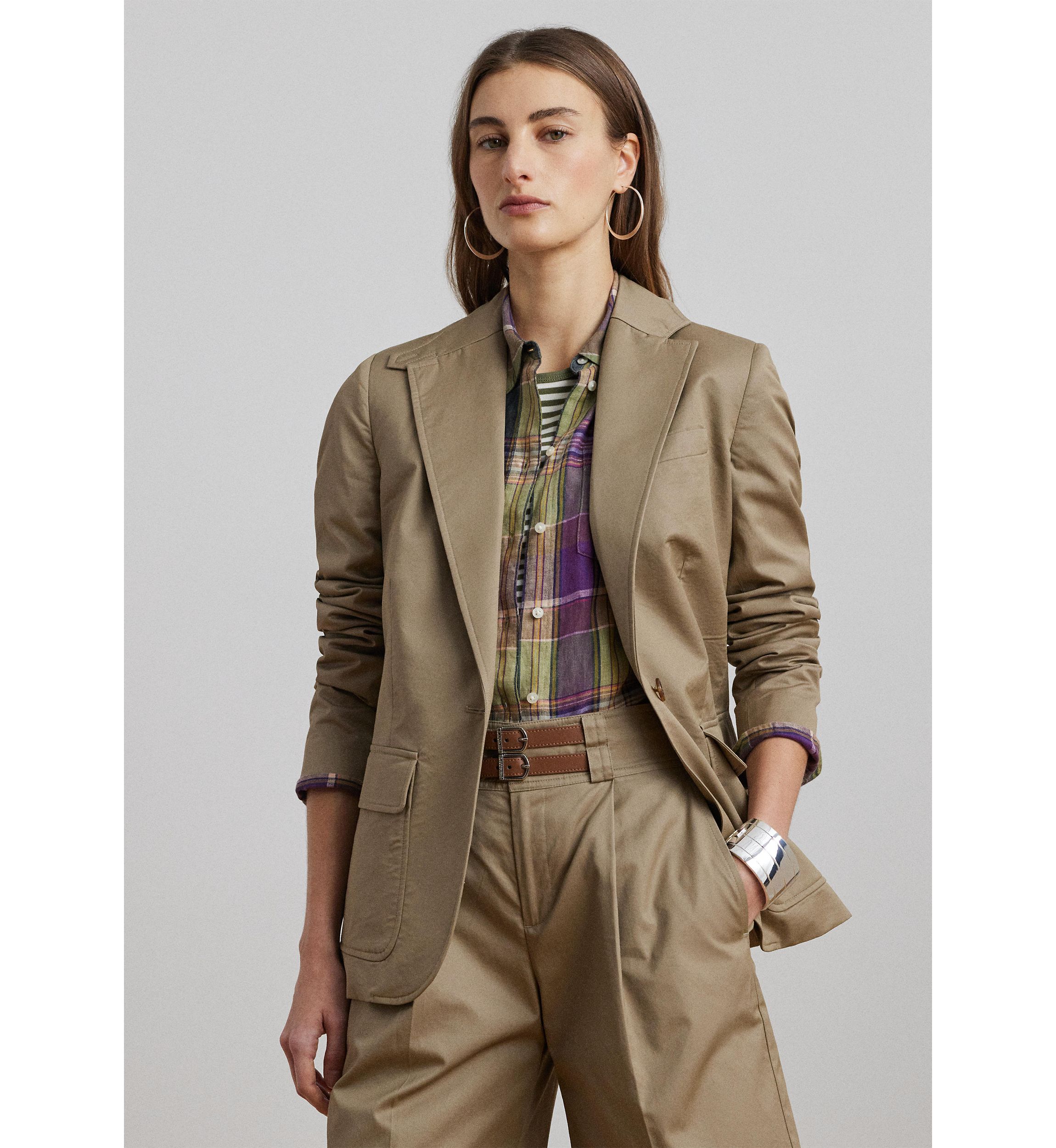 Womens Cotton Twill Blazer